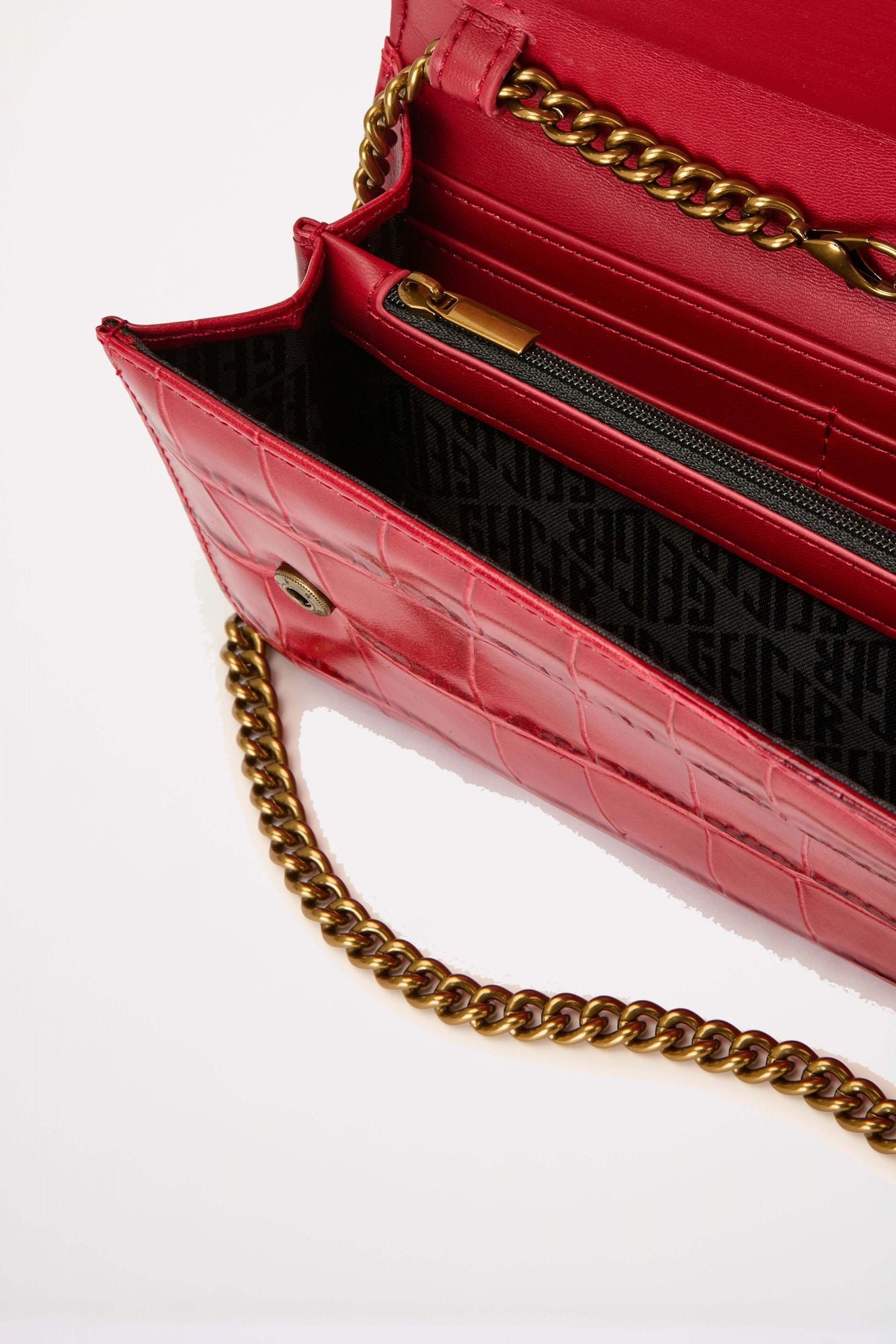 KURT GEIGER LONDON KENSINGTON CHAIN WALLET en color ROJO (3)