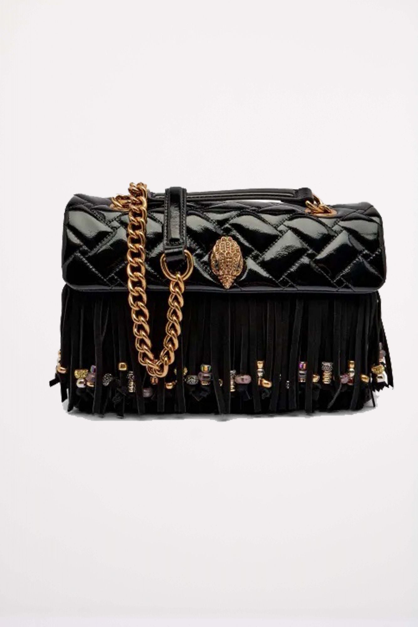 KURT GEIGER LONDON KENSINGTON FRINGE BAG en color NEGRO (1)