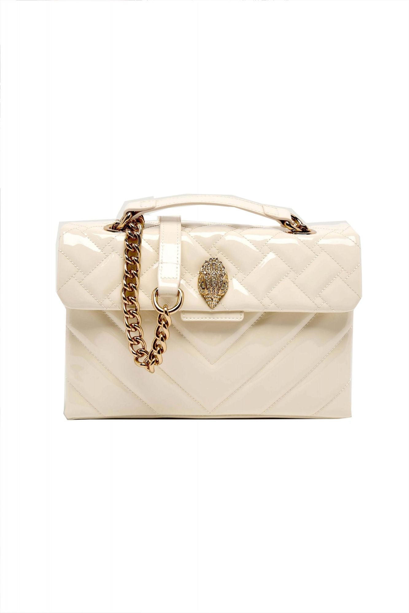 KURT GEIGER LONDON LEATHER KENSINGTON BAG en color NUDE (2)