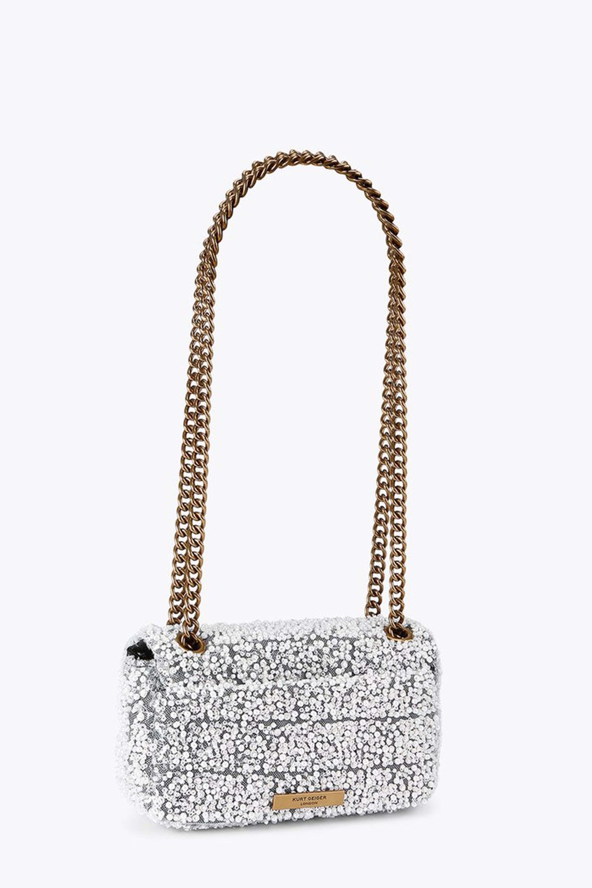 KURT GEIGER LONDON MINI PIMLICO BAG en color PLATA (3)