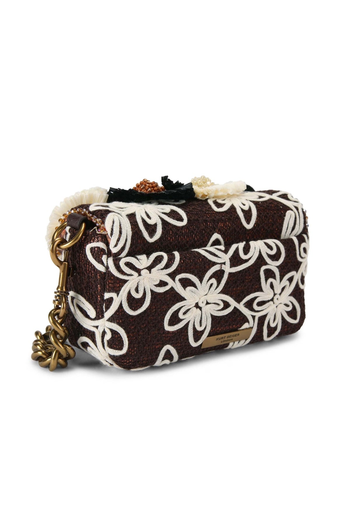 KURT GEIGER LONDON MINI PIMLICO FLOWER ST en color MARRON (2)
