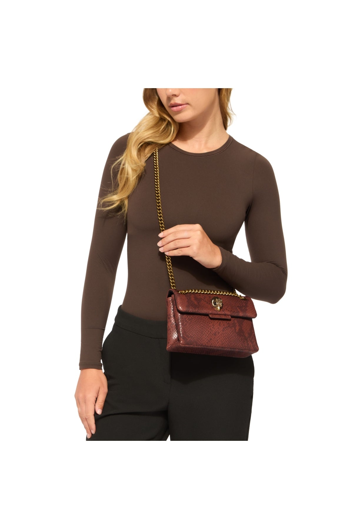 KURT GEIGER LONDON 5017330719K LEATHER MINI KENSINGTON en color MARRON (2)