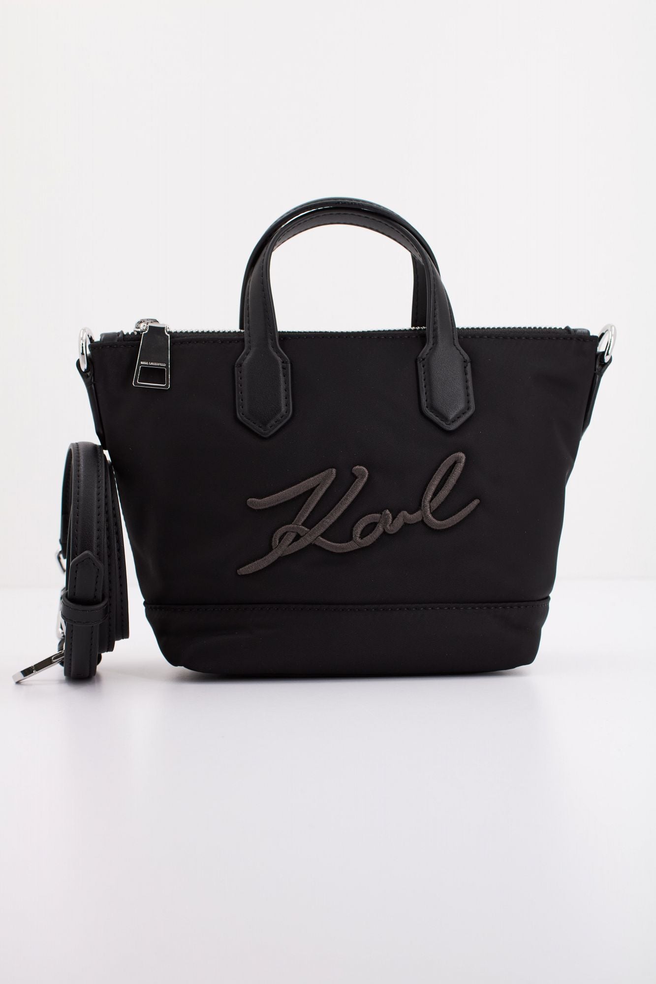 KARL LAGERFELD K/SIGNATURE NYLON SM TOTE en color NEGRO (1)