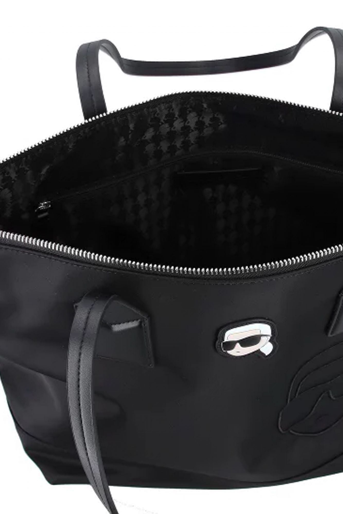 KARL LAGERFELD IKON NYLON NFT LG TOTE en color NEGRO (3)