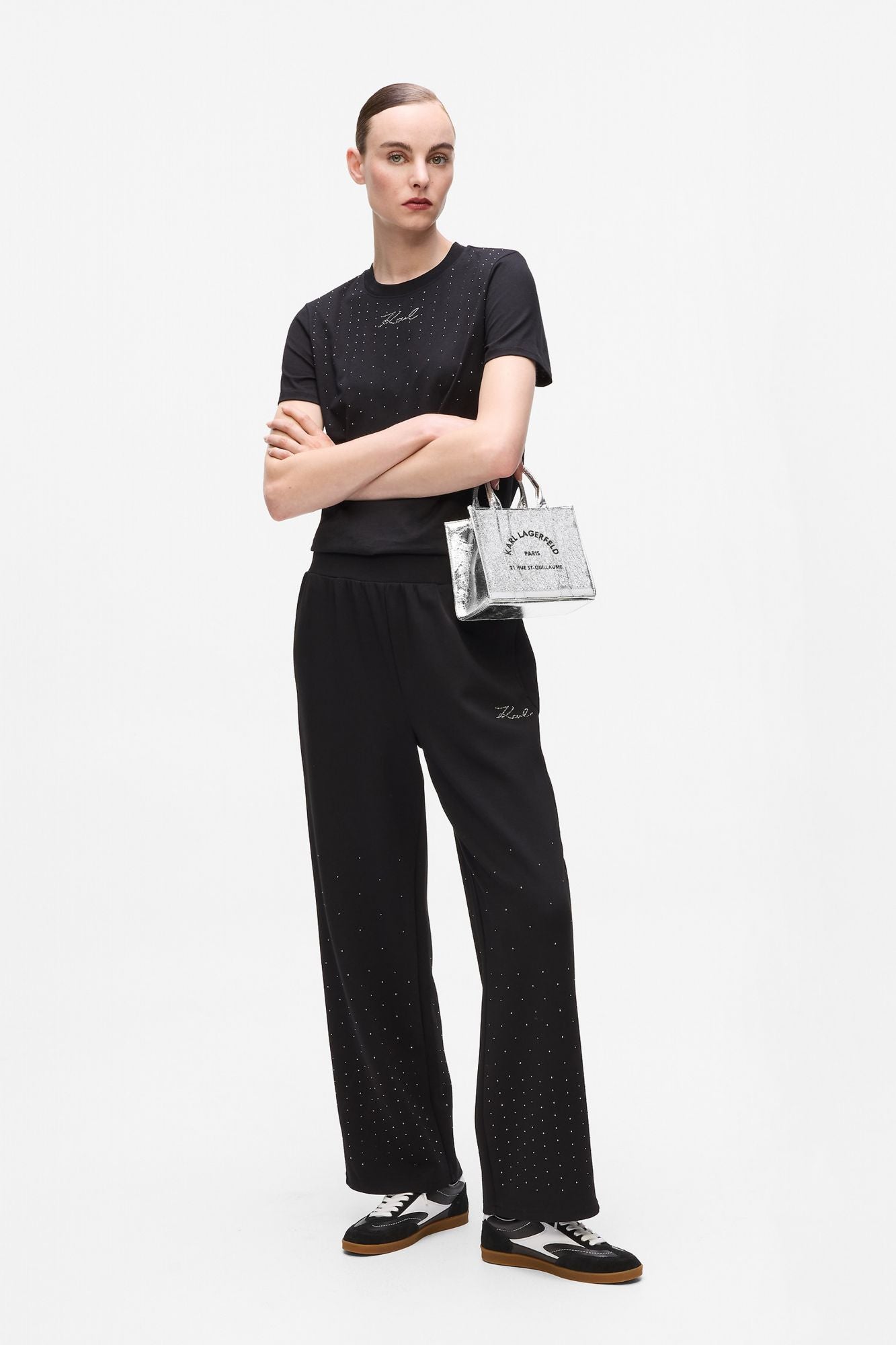 KARL LAGERFELD K RSG MINI SQ WRINKLE TOTE en color PLATA (4)