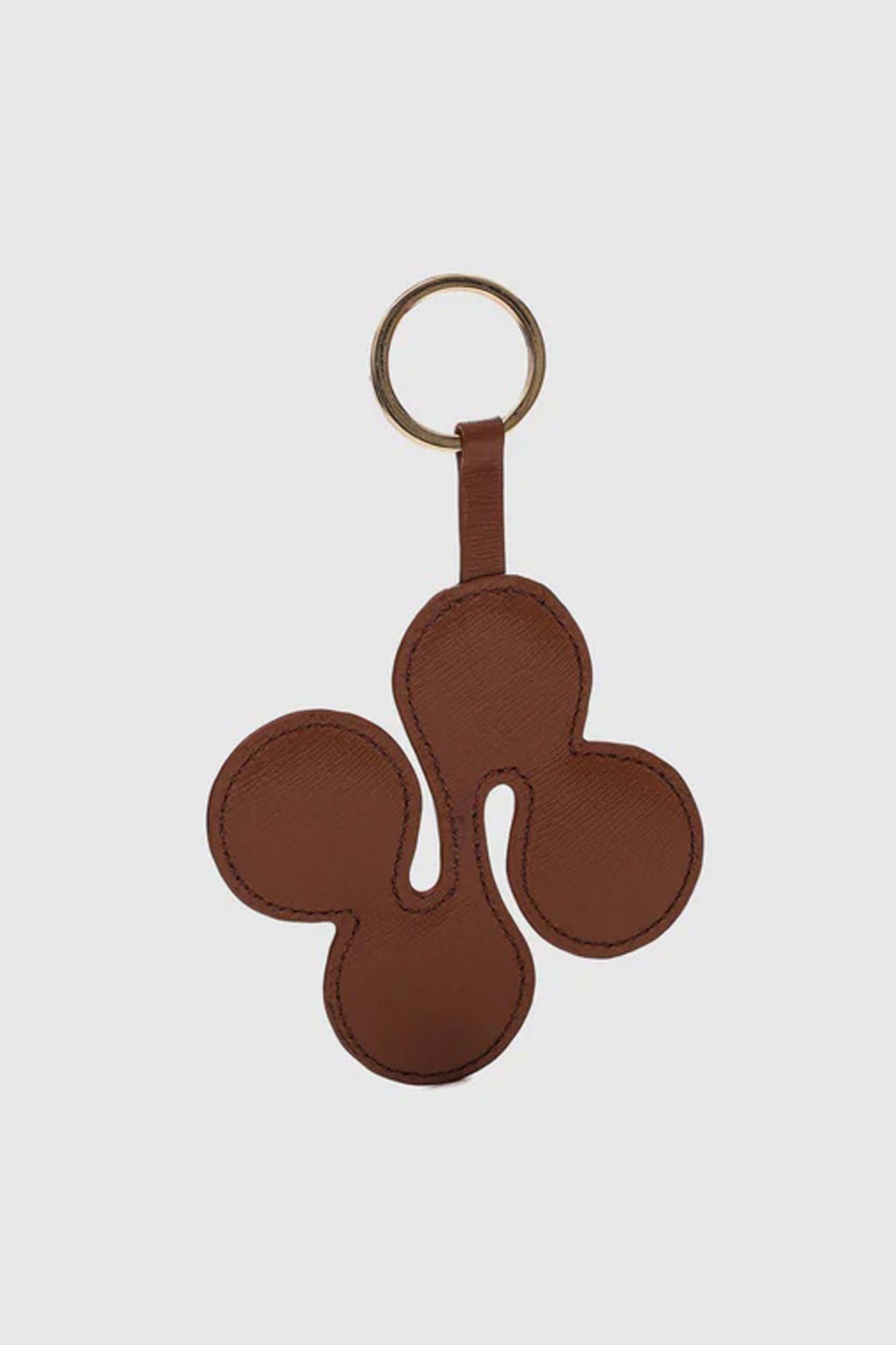 NUNOO LOGO KEYRING FLORENCE en color MARRON (2)