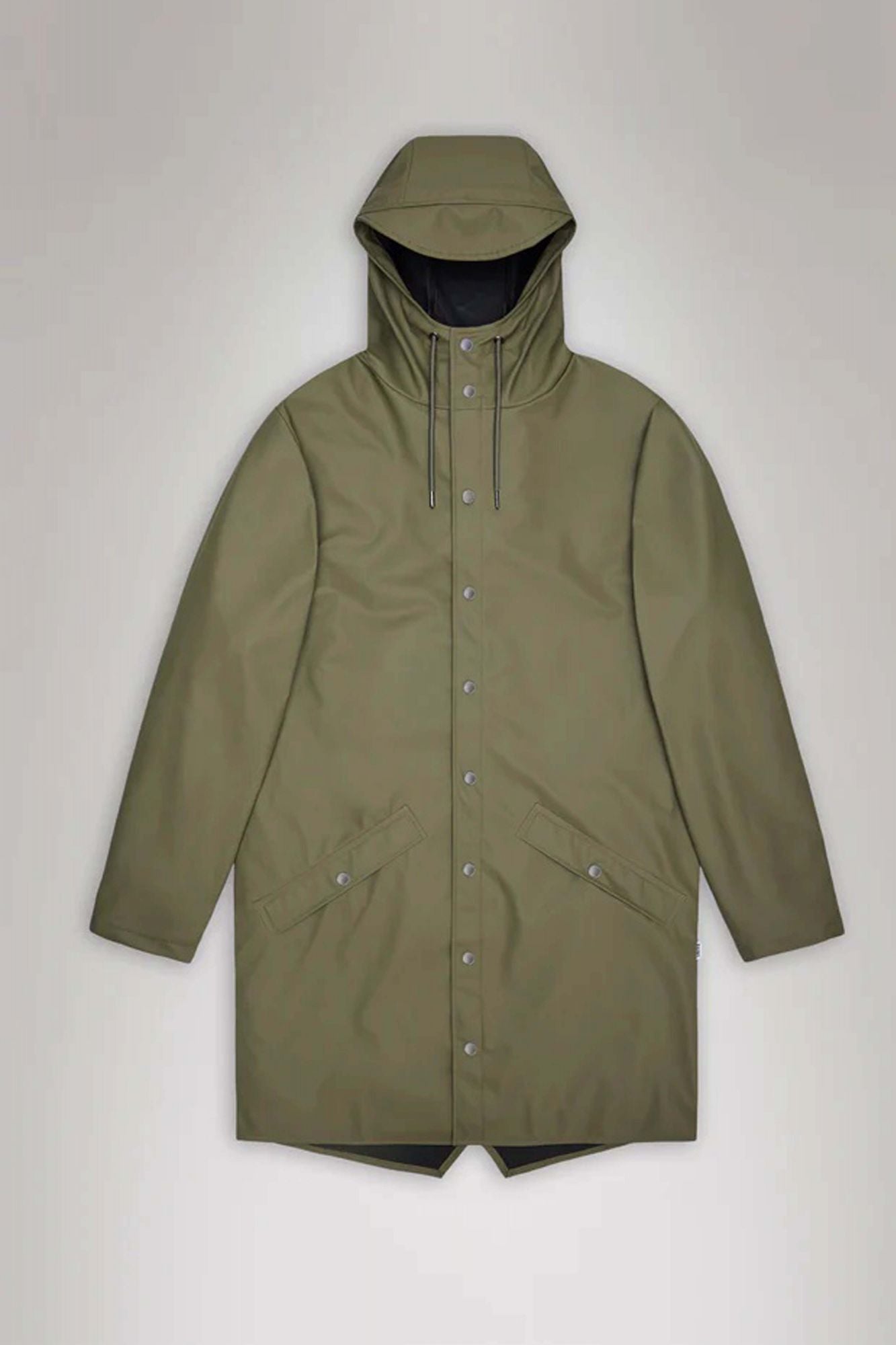 RAINS LONG JACKET W3 en color VERDE (2)