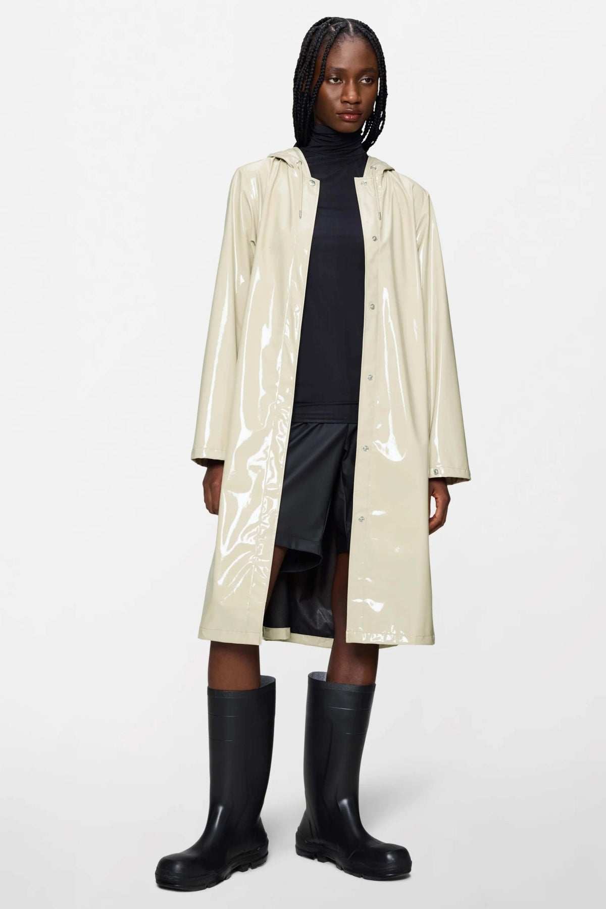 RAINS A LINE LONGER W JACKET W3 en color MARRON CLARO (5)