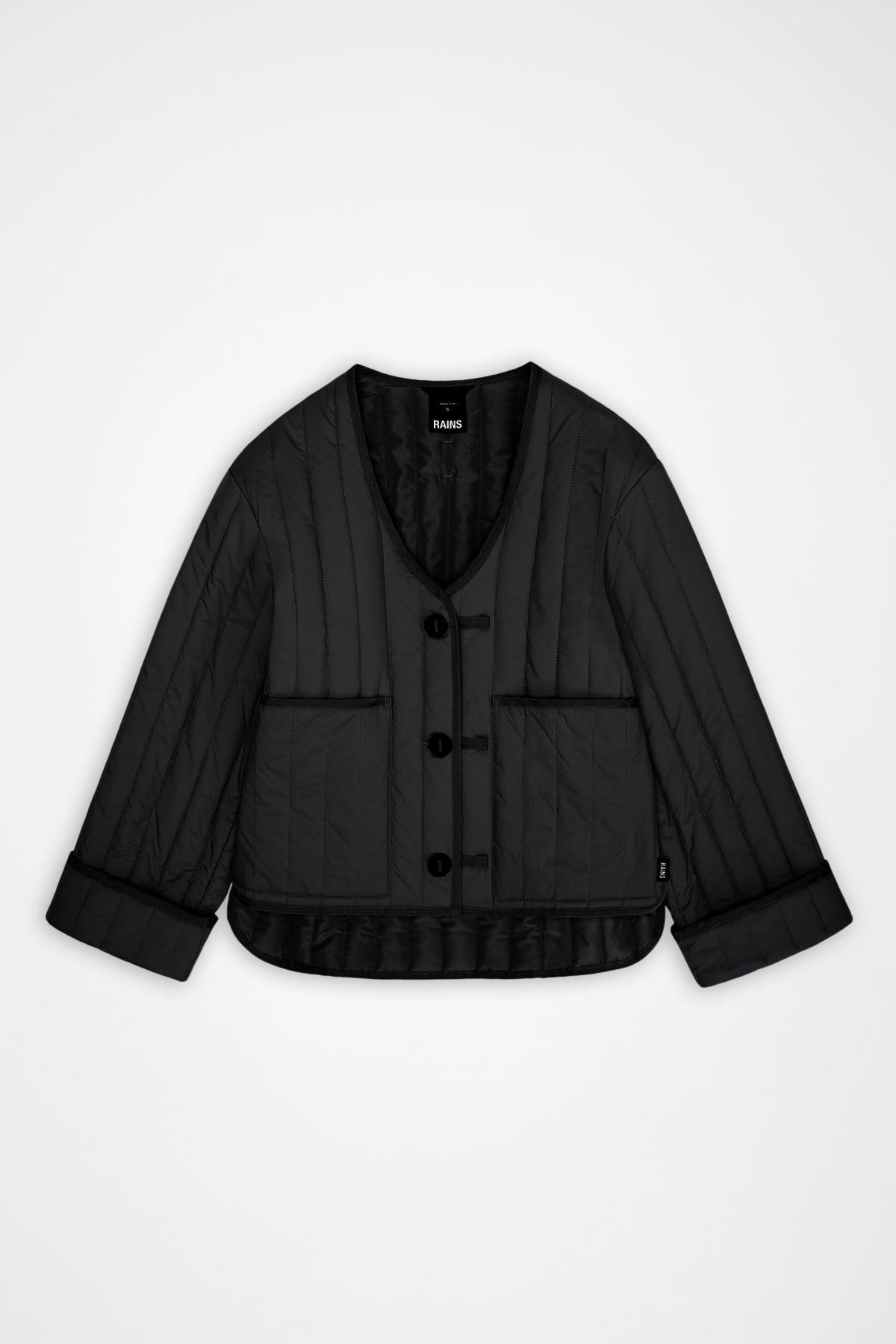 RAINS BANJA LINER JACKET T1 en color NEGRO (1)