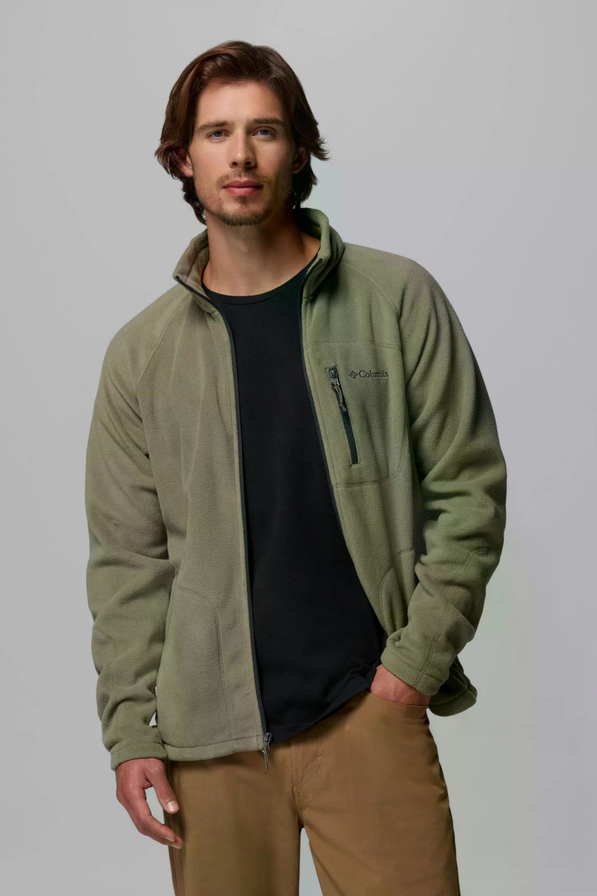 COLUMBIA FAST TREK II FULL ZIP FLE en color VERDE (3)