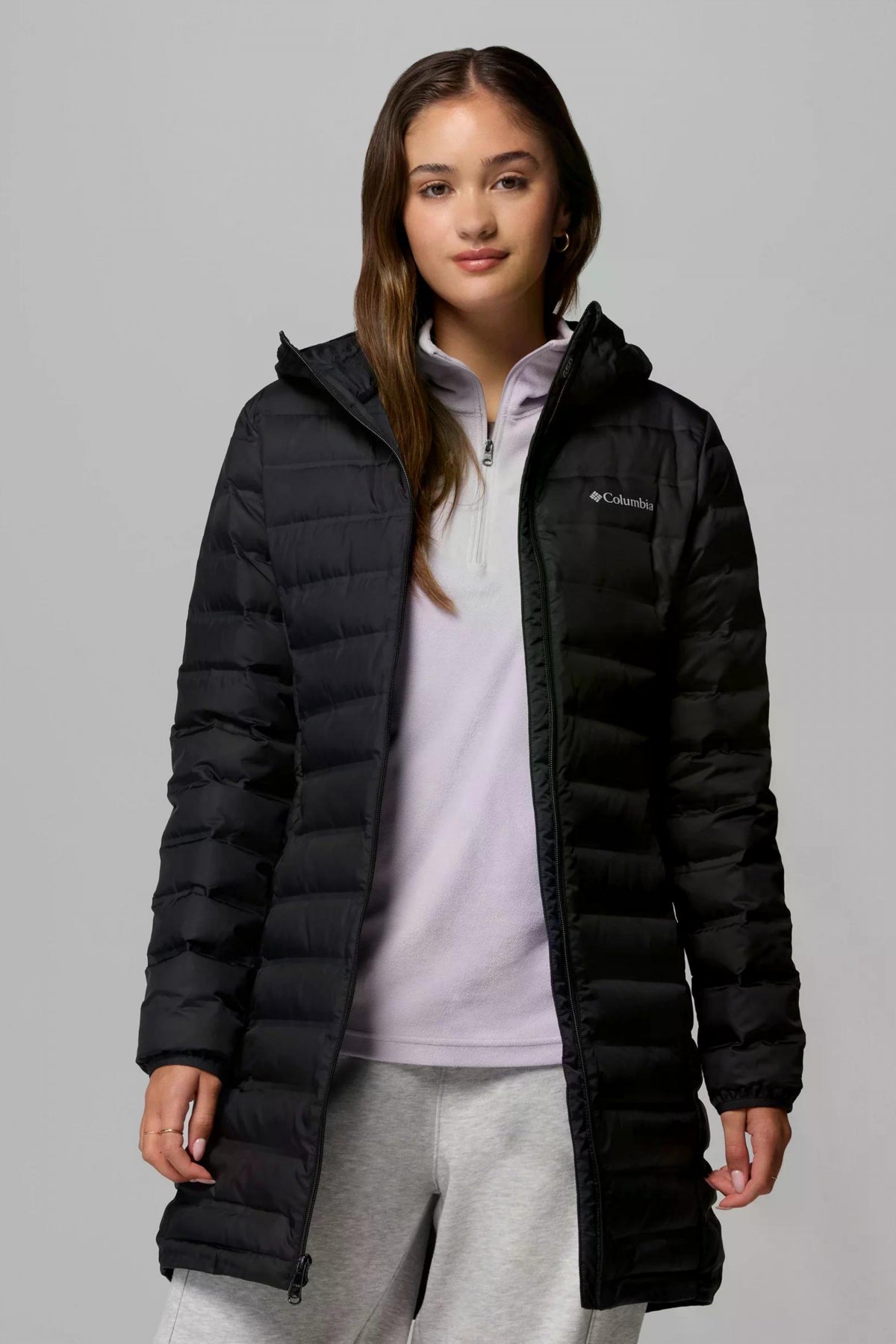 COLUMBIA LAKE 22 II DOWN LONG HOOD en color NEGRO (1)
