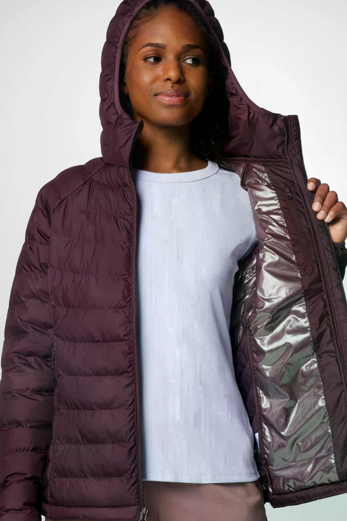 COLUMBIA POWDER LITE II HOODED JACKET en color BURDEOS (3)