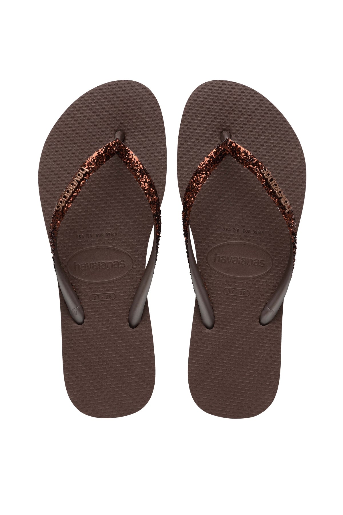 HAVAIANAS SLIM GLITTER II en color MARRON (1)