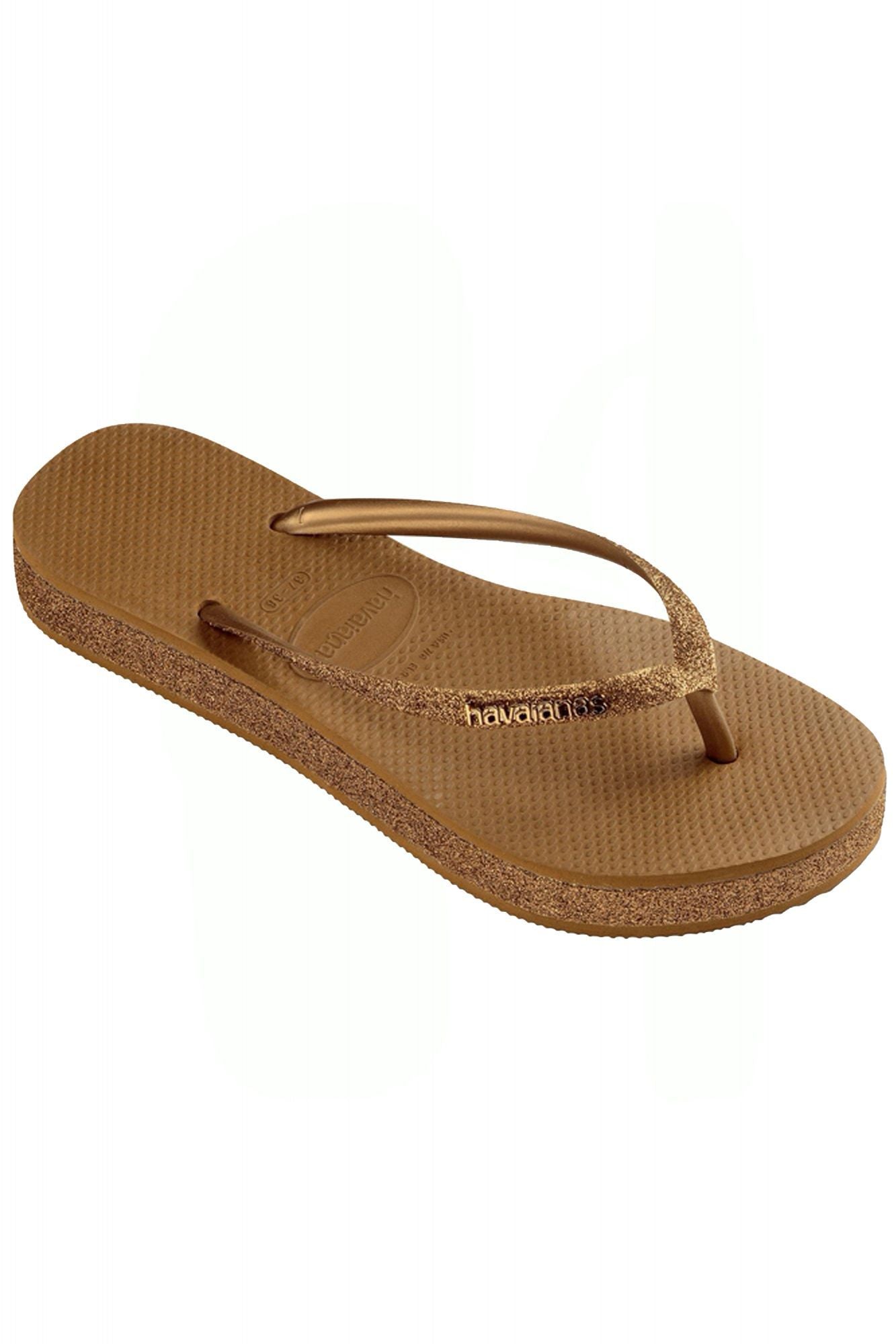 HAVAIANAS HAV. SLIM FLATFORM SPARKLE en color BRONCE (2)