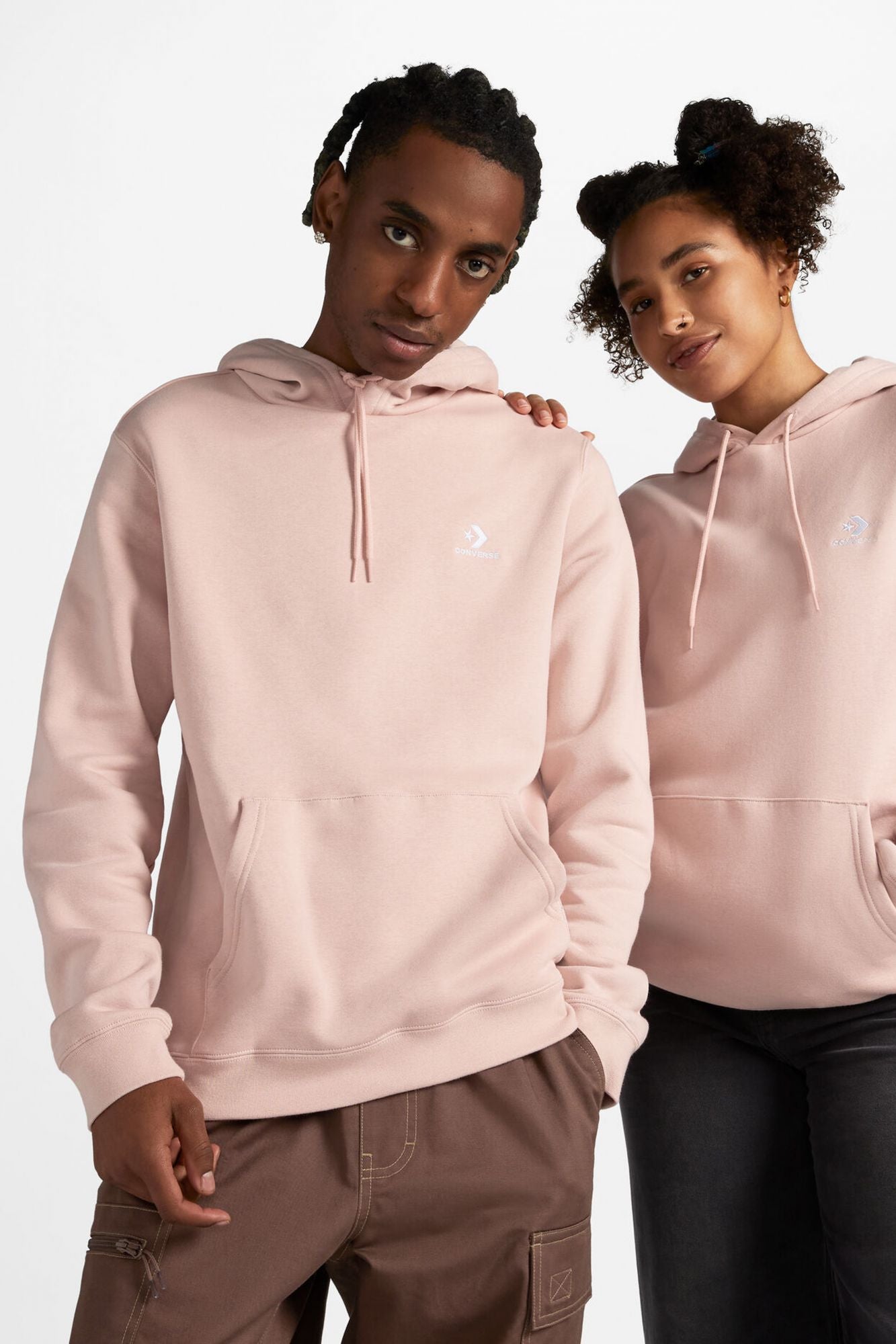 CONVERSE STAR CHEVRON HOODIE BB en color ROSA (1)