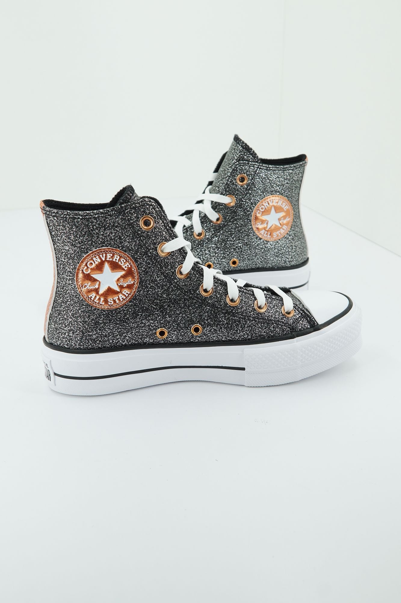 CONVERSE CHUCK TAYLOR ALL STAR LIFT PLATFORM METALLIC GLITTER en color NEGRO (1)