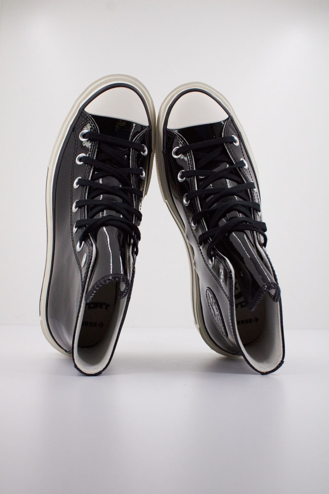 CONVERSE CHUCK TAYLOR ALL STAR LIFT DOUBLE STACK PLATFORM PATENT LEATHER en color NEGRO (3)