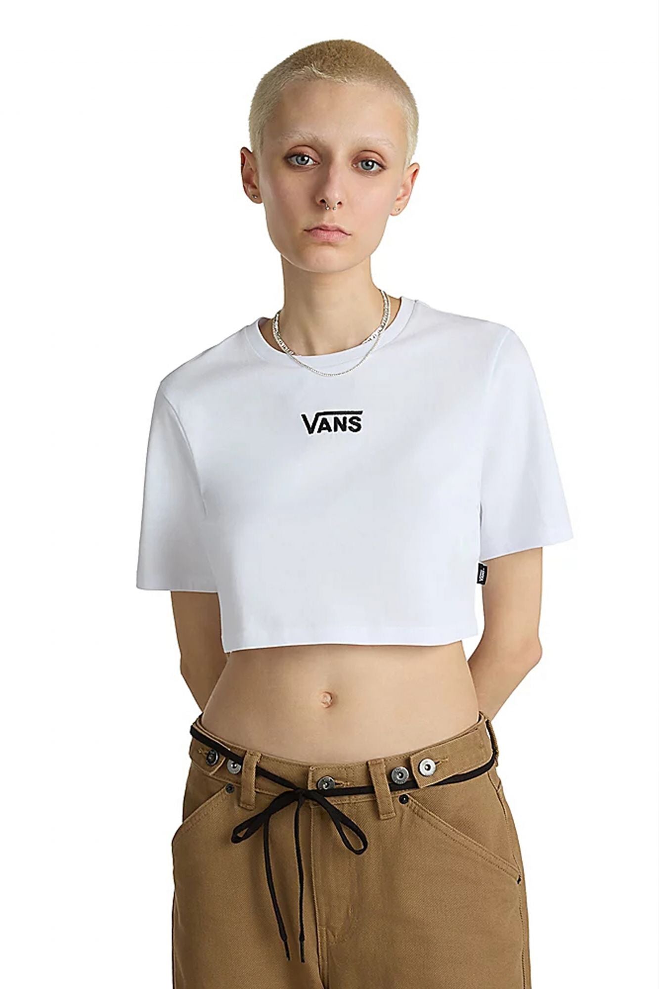 VANS FLYING V CREW CROP II en color BLANCO (1)