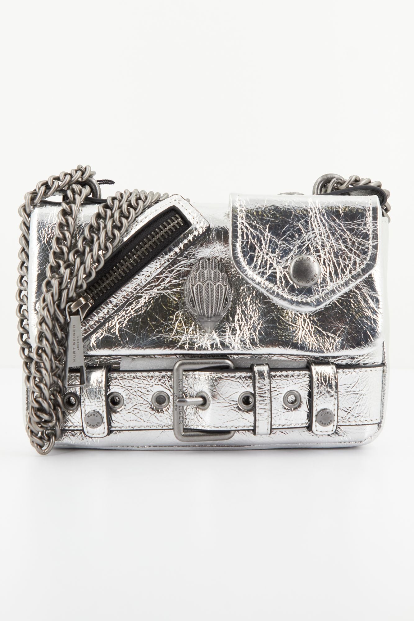 KURT GEIGER LONDON HACKNEY SM BAG en color PLATA (1)