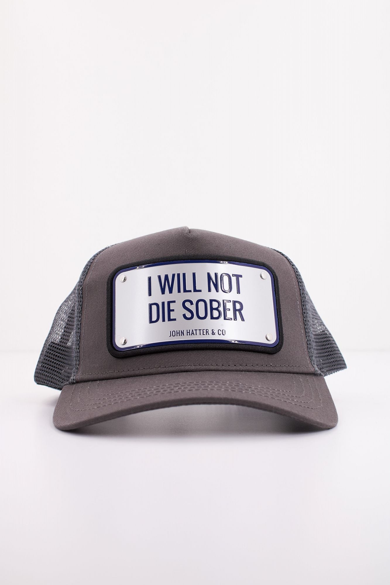JOHN HATTER CO I WILL NOT DIE SOBER en color GRIS (1)
