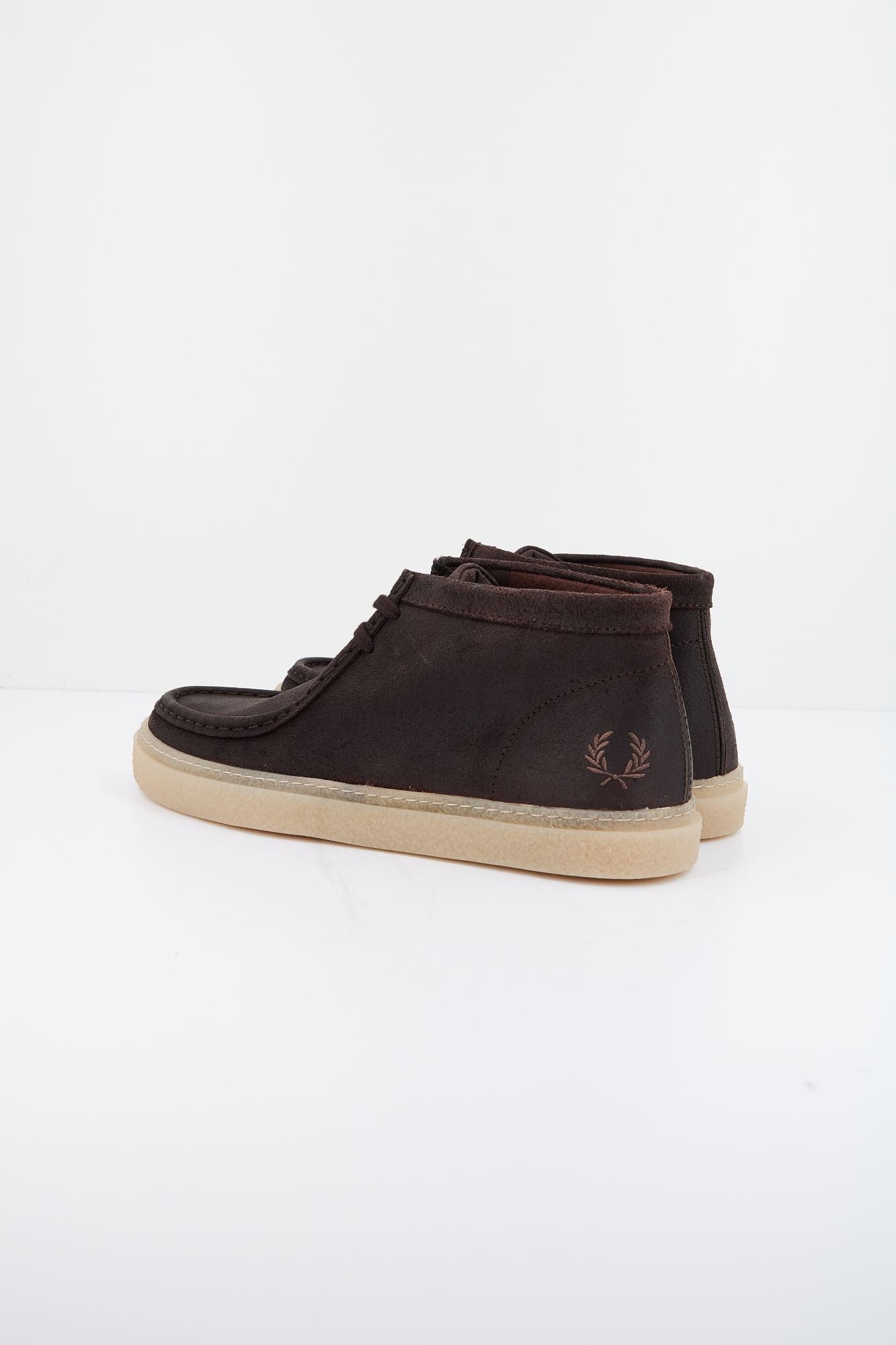 FRED PERRY DAWSON MID WAXED SUEDE en color MARRON (3)