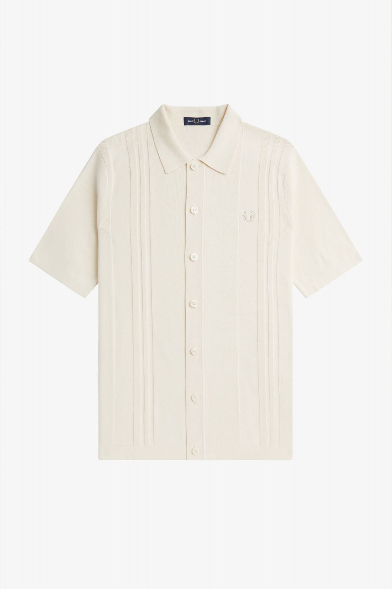 FRED PERRY BUTTON THROUGH KNITTED SHIR en color BLANCO (2)