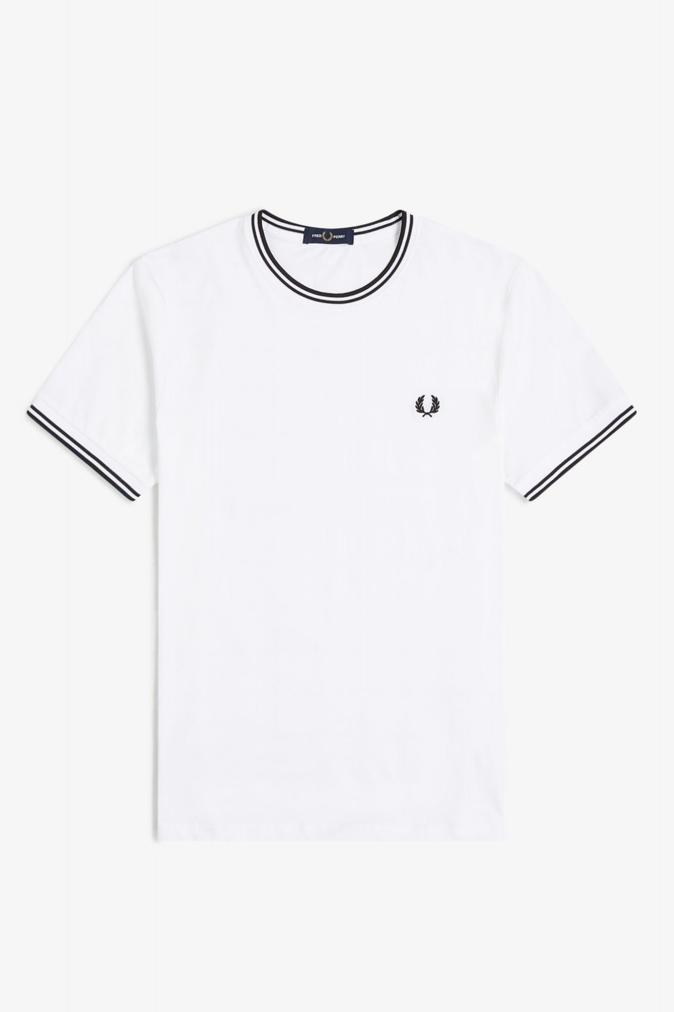 FRED PERRY  TWIN TIPPED T-SHIRT en color BLANCO (2)