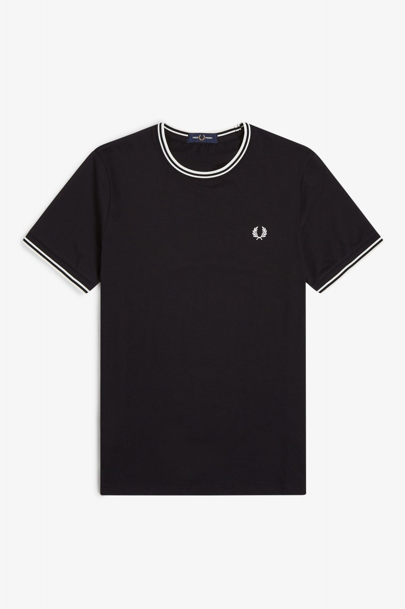 FRED PERRY  TWIN TIPPED T-SHIRT en color NEGRO (2)