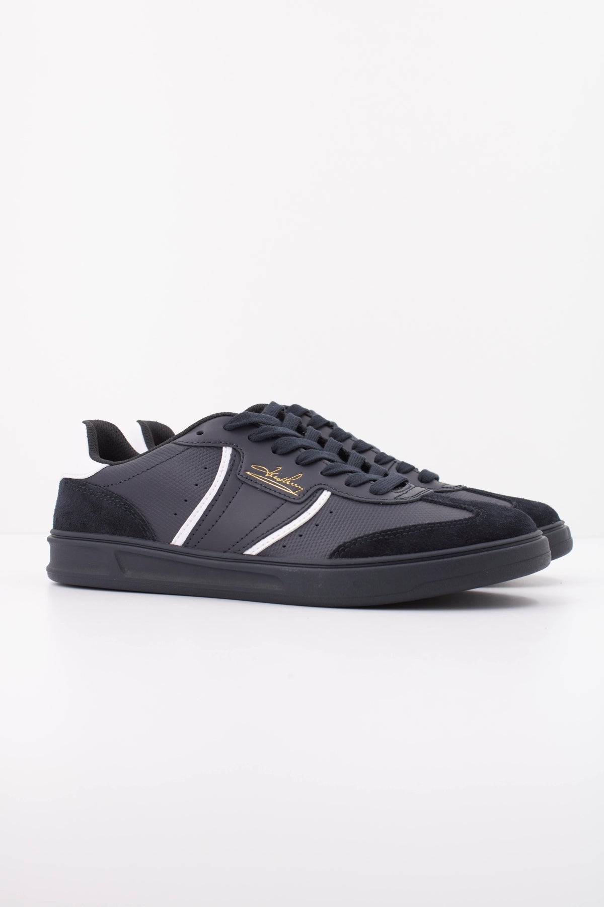 FRED PERRY B4 EMBOSSED LEATHER en color AZUL (2)