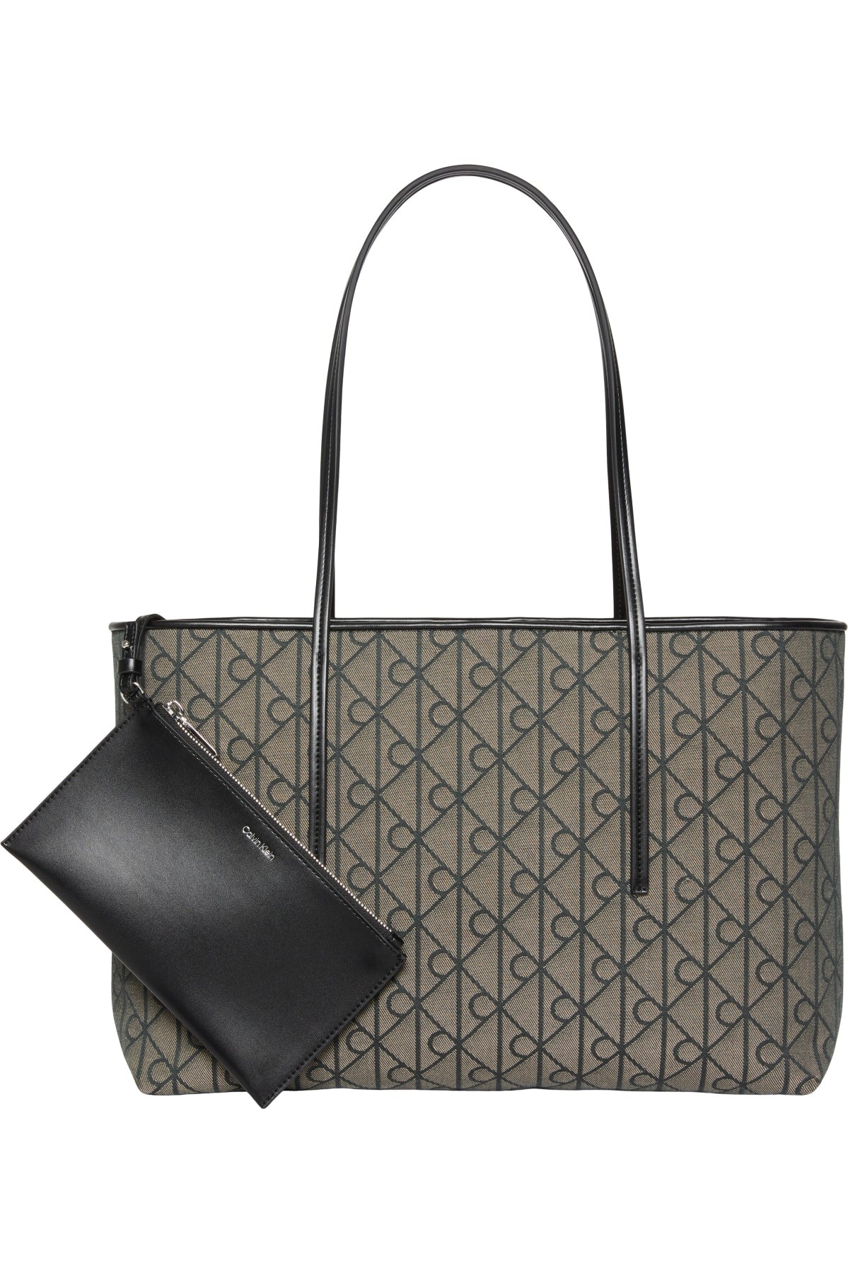 CALVIN KLEIN LV04F3750G EMBLEM AOP JACQUARD TOTE en color MARRON (1)