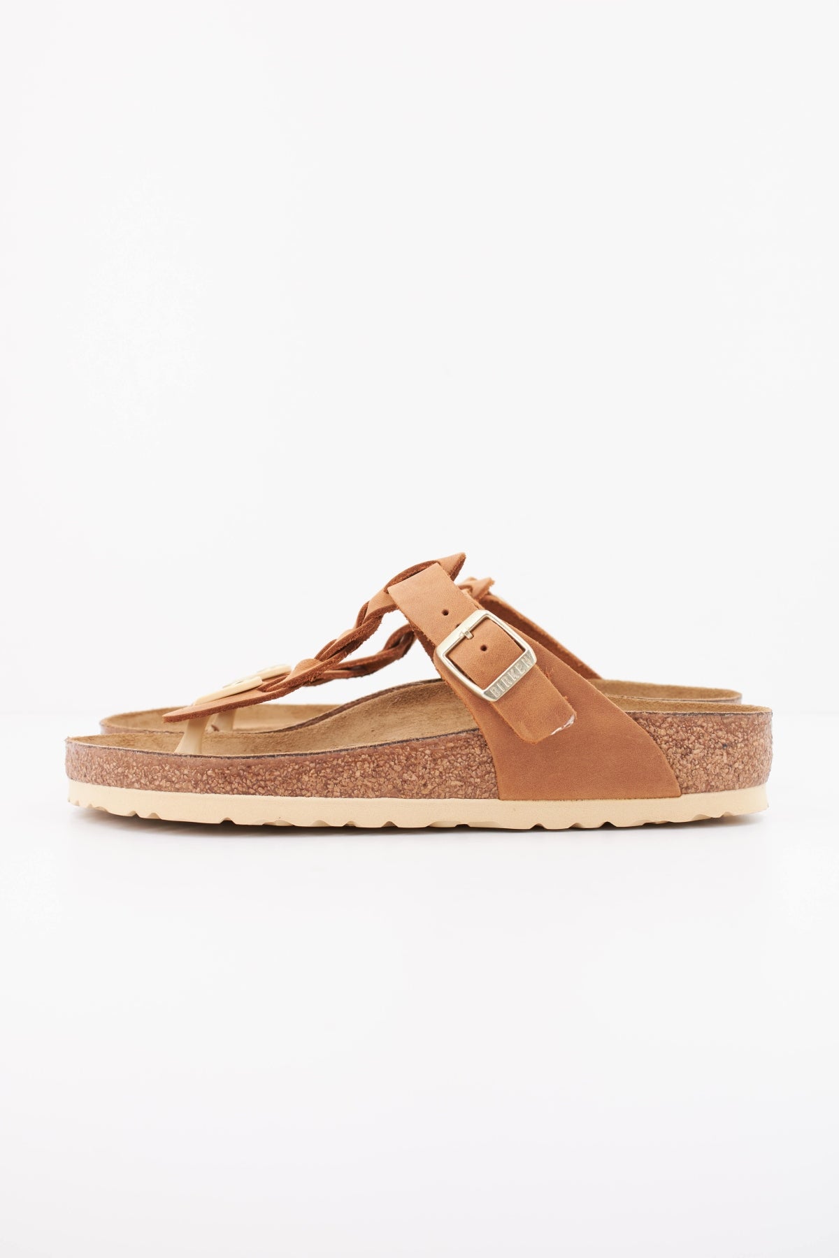 BIRKENSTOCK GIZEH BRAIDED NATURAL LEA en color MARRON CLARO (1)