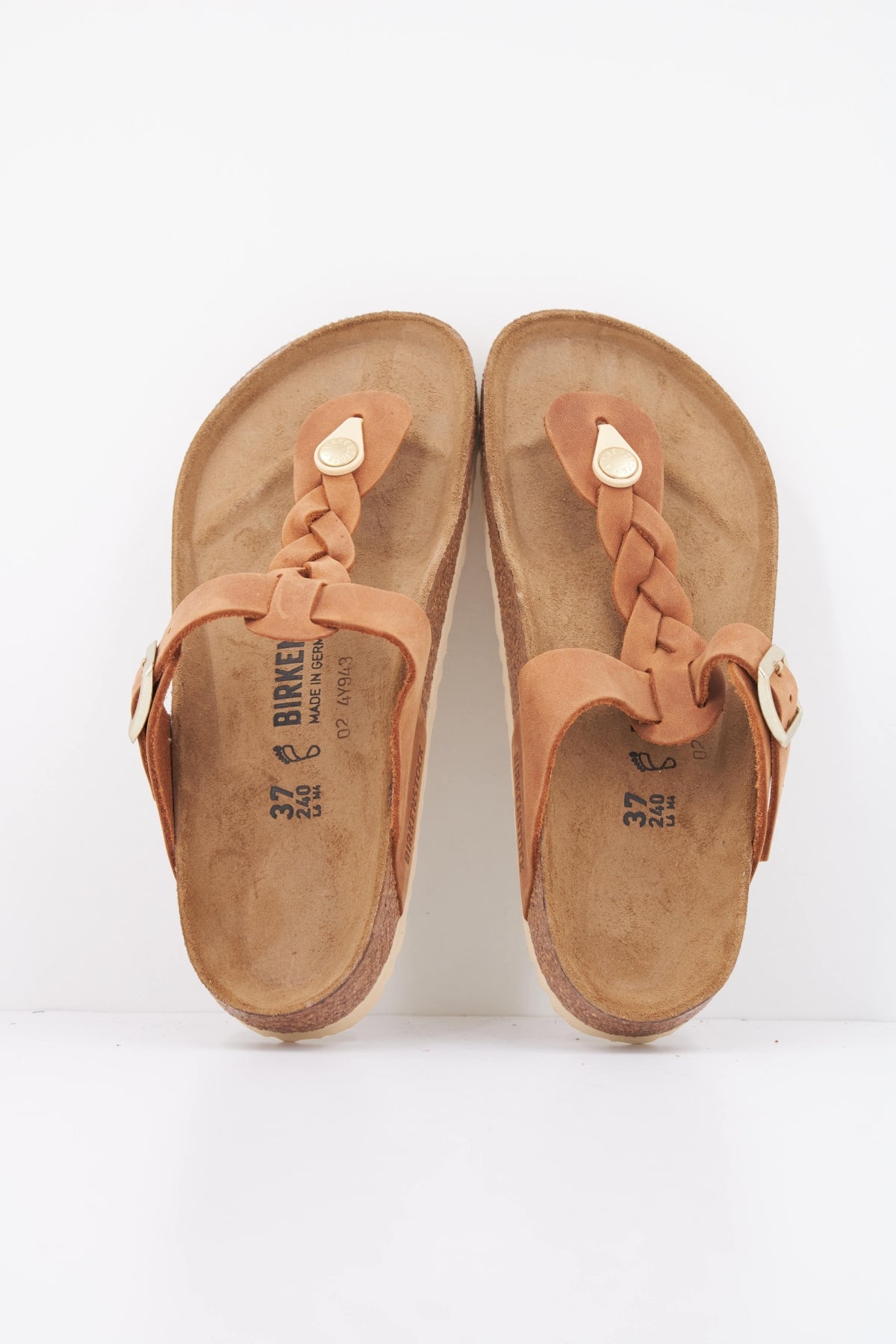BIRKENSTOCK GIZEH BRAIDED NATURAL LEA en color MARRON CLARO (3)