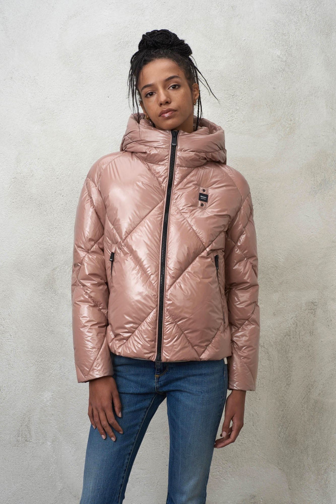 BLAUER  GIUBBINI CORTI IMBOTTITO en color ROSA (1)