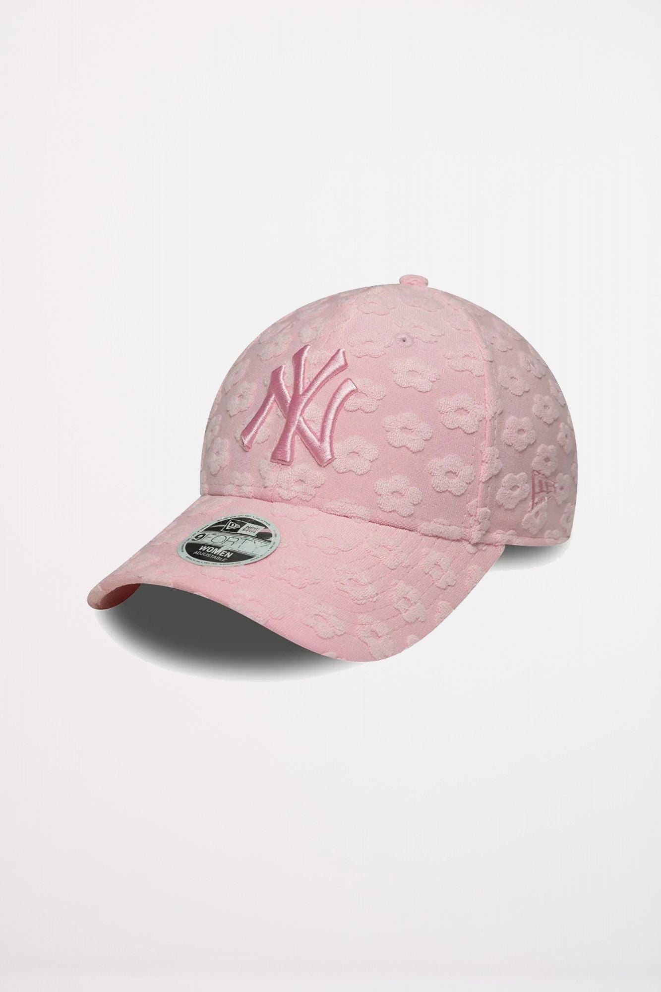 NEW ERA NEW YORK YANKEES WOMENS MLB FLORAL TOWELLING PASTEL PINK 9FORTY  en color ROSA (1)