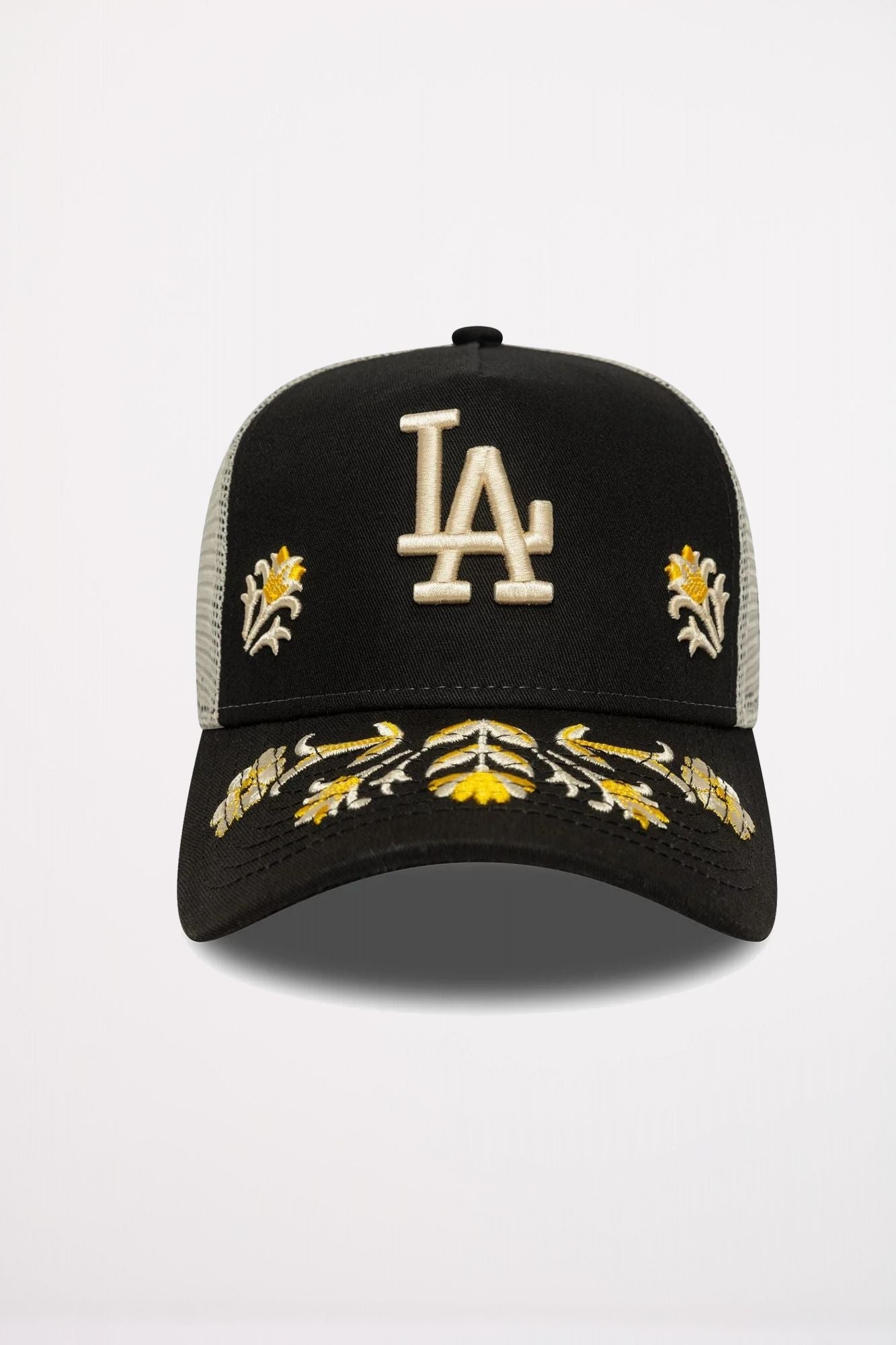 NEW ERA  LA DODGERS MLB FLORAL ICON 9FORTY A-FRAME TRUCKER en color NEGRO (2)