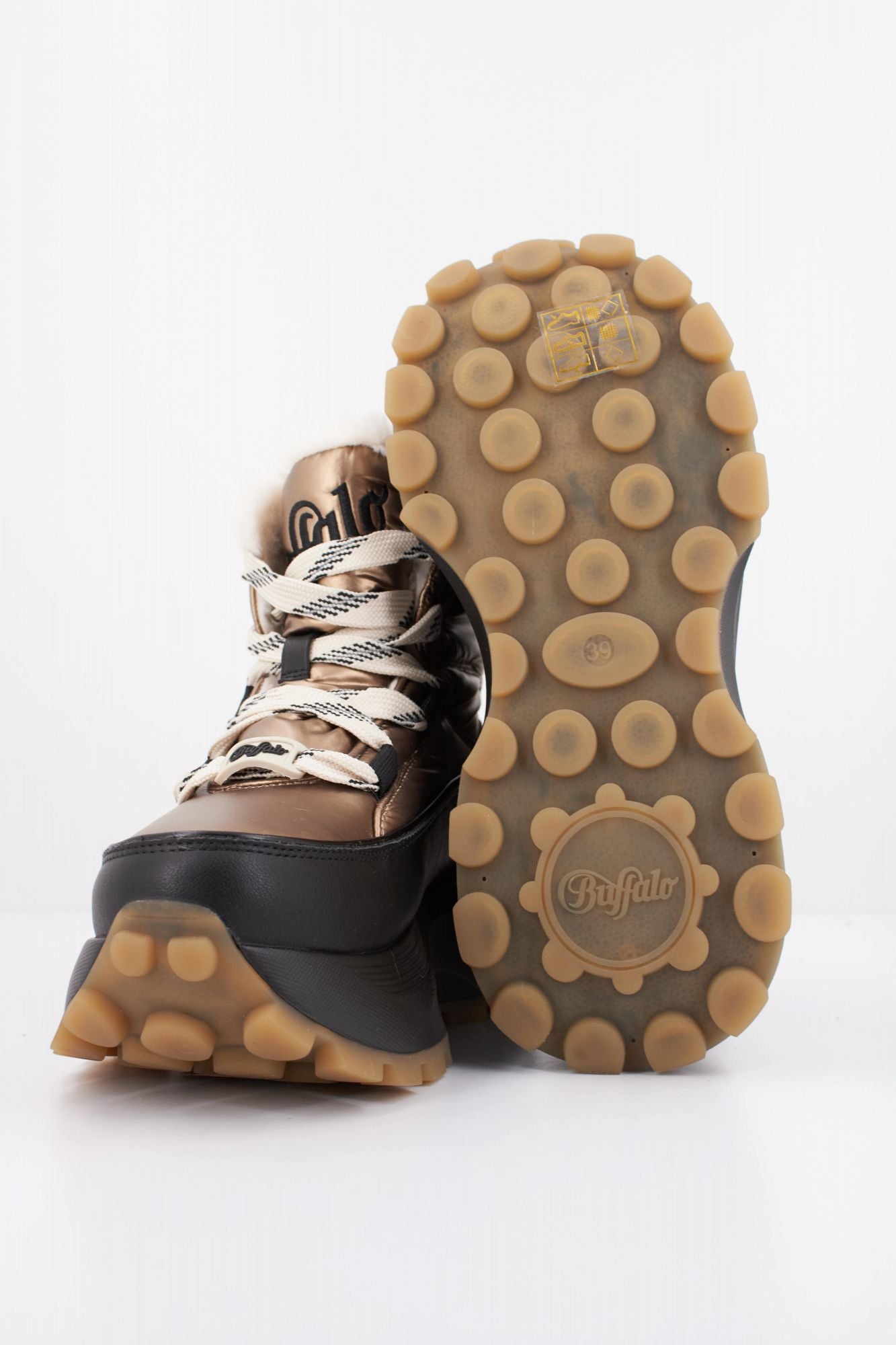BUFFALO MANHATTEN LACE UP PUF en color NEGRO (5)