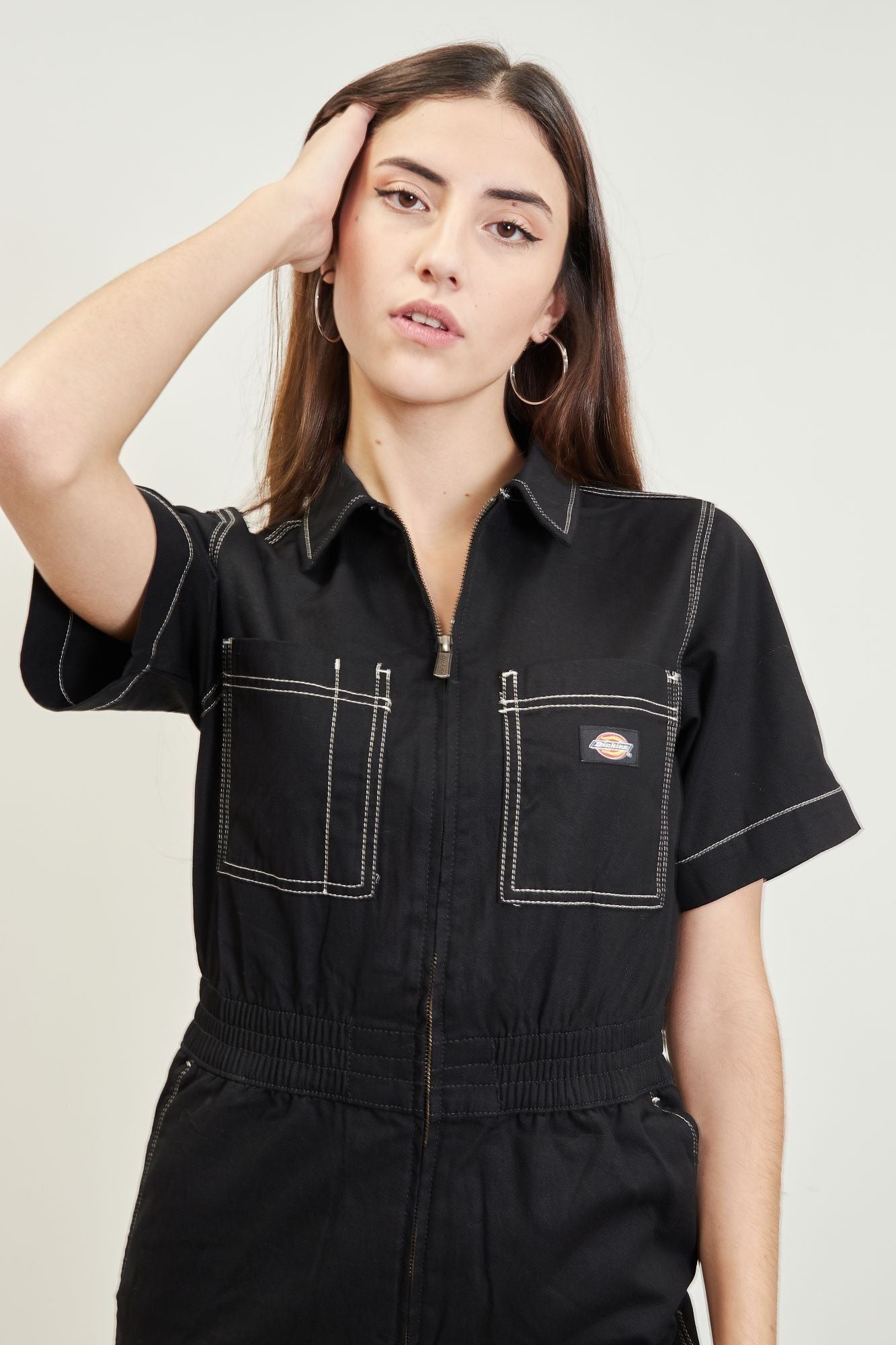 DICKIES FLORALA COVERALL en color NEGRO (7)