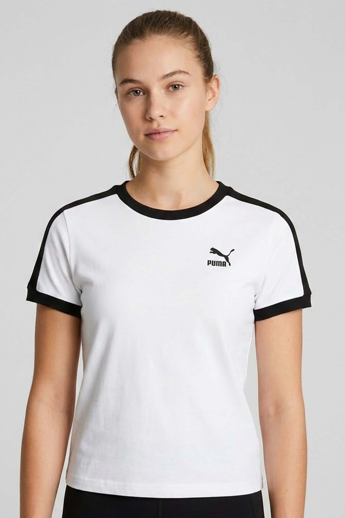 PUMA  T7 SLIM TEE  en color BLANCO (1)