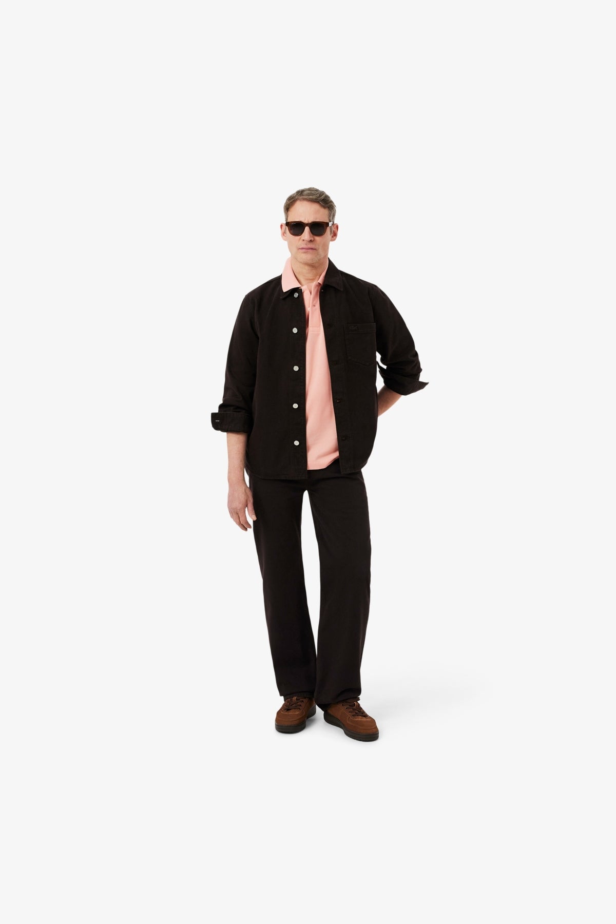 LACOSTE L1212 SHORT SLEEVED RIBBED COLLAR S en color ROSA (5)