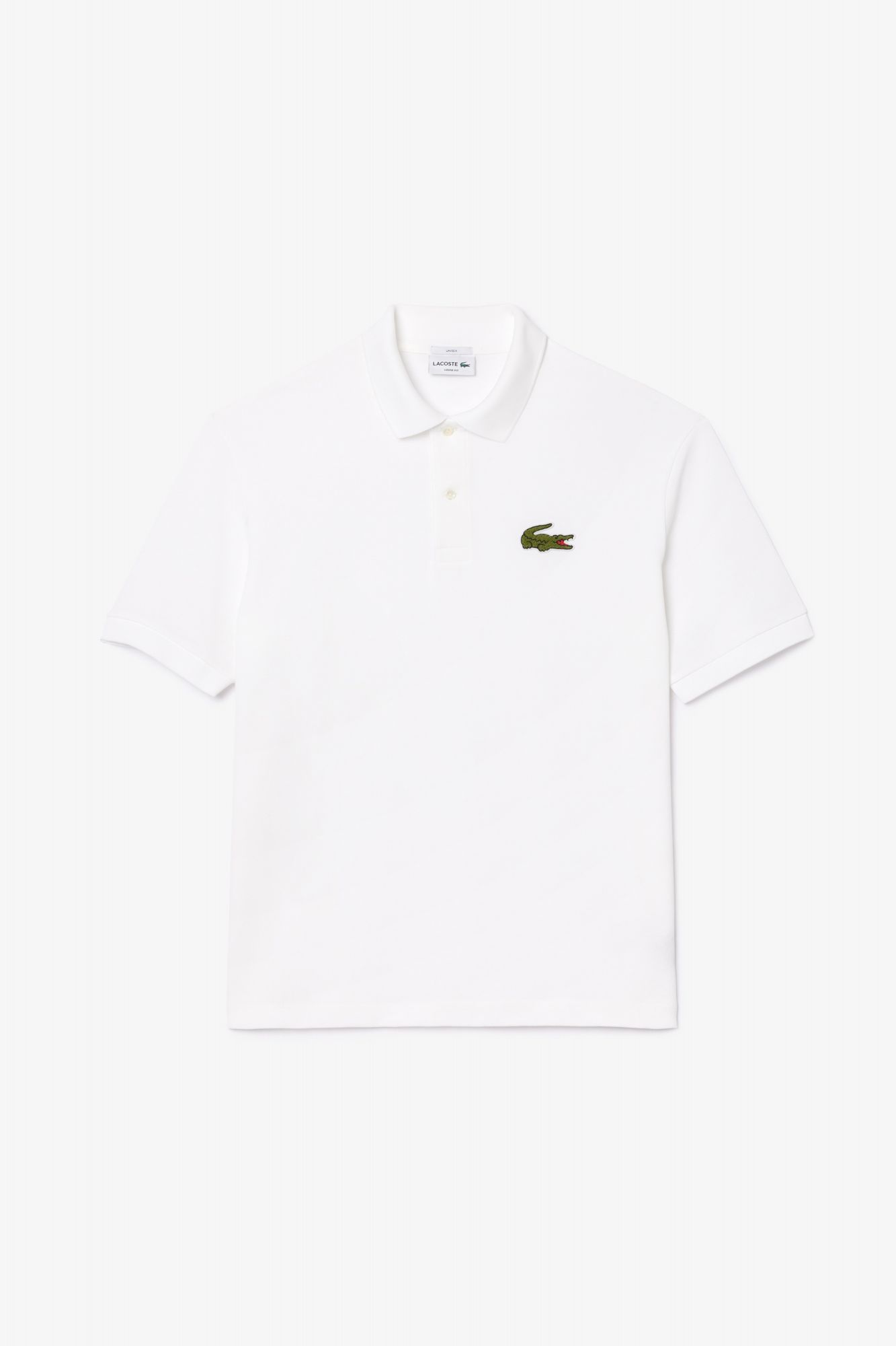 LACOSTE  SHORT SLEEVED RIBBED COLLAR en color BLANCO (2)