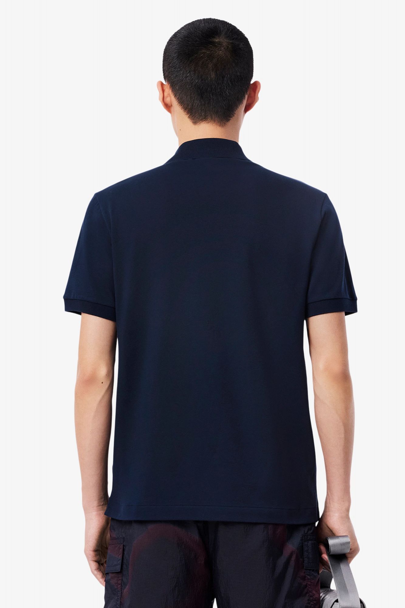 LACOSTE  SHORT SLEEVED RIBBED COLLAR en color AZUL (3)