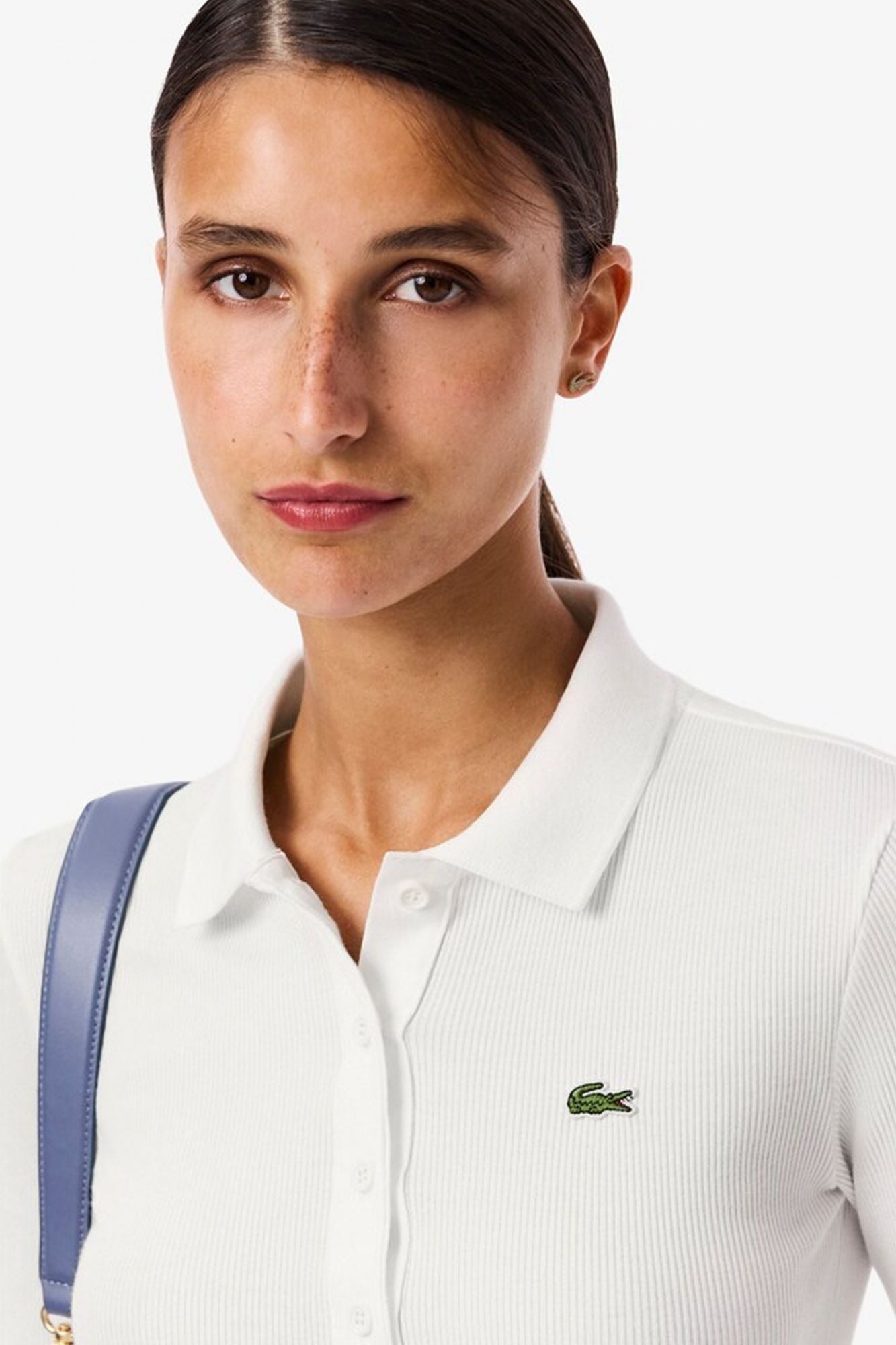 LACOSTE  RIBBED COLLAR SHIRT  en color BLANCO (4)