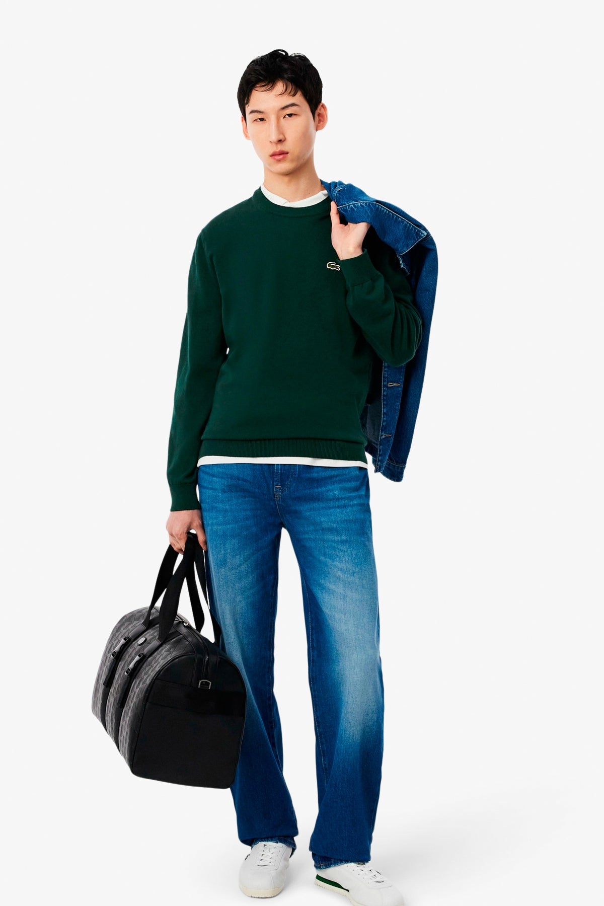 LACOSTE AH1985 CREWNECKS SWEATERS en color VERDE (5)