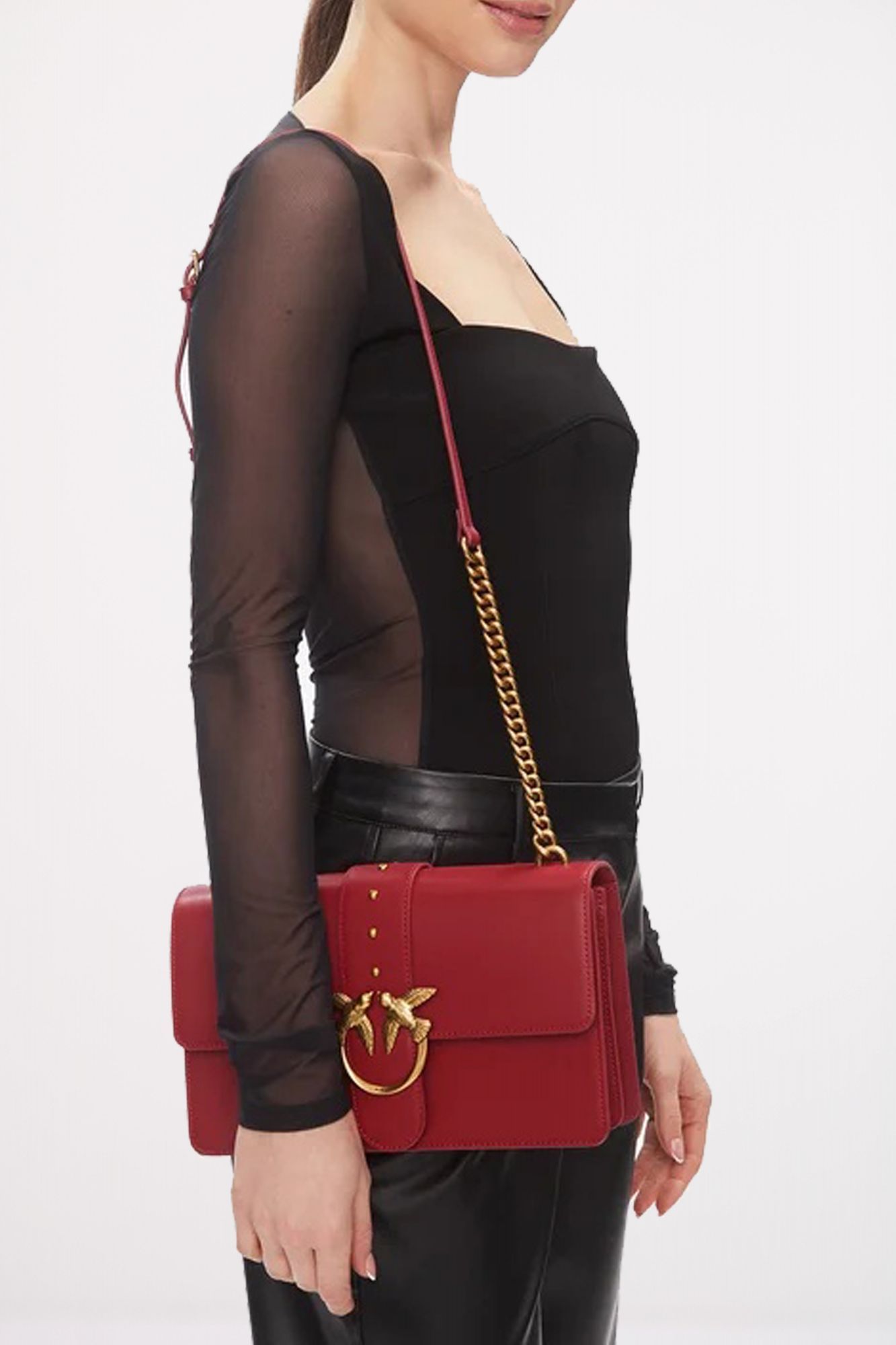 PINKO LOVE ONE CLASSIC C en color BURDEOS (4)