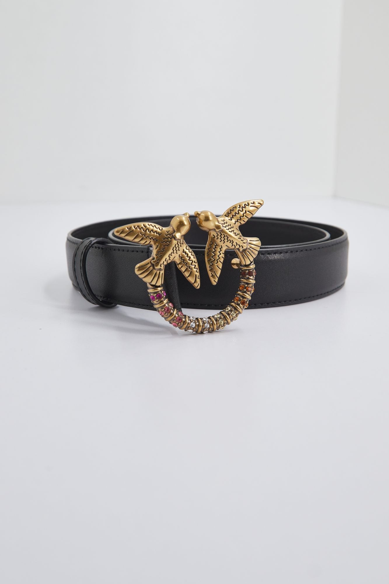 PINKO  LOVE BERRY H3 BELT VIT en color NEGRO (1)