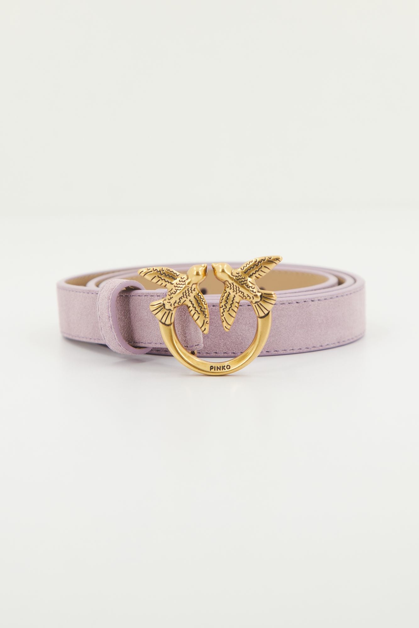 PINKO  LOVE BERRY H2 BELT SUED en color VIOLETA (1)