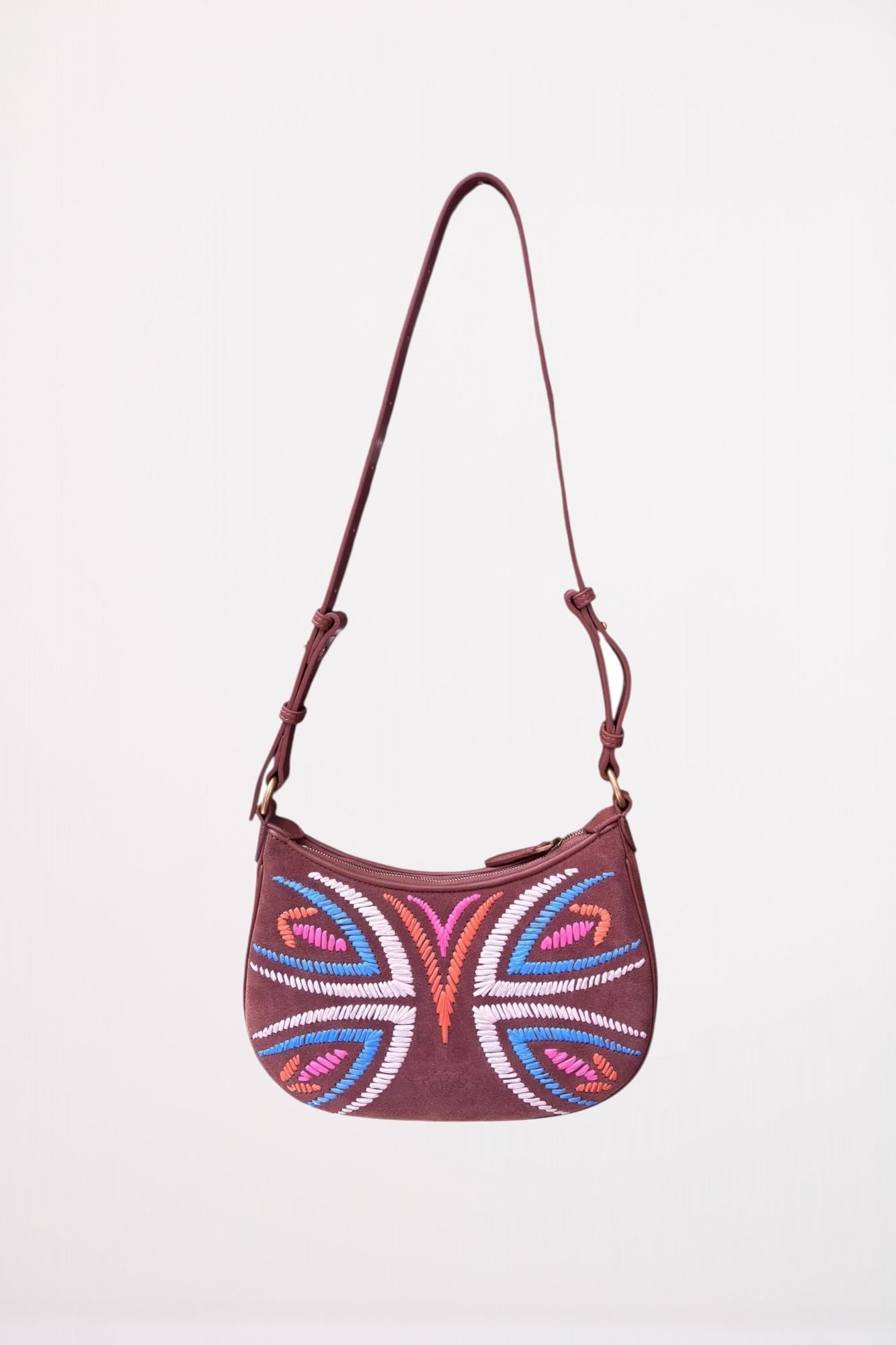 PINKO HALF MOON MINI FL en color MARRON (2)