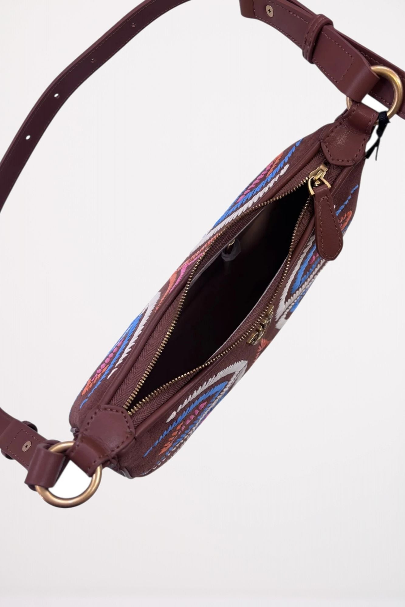 PINKO HALF MOON MINI FL en color MARRON (4)