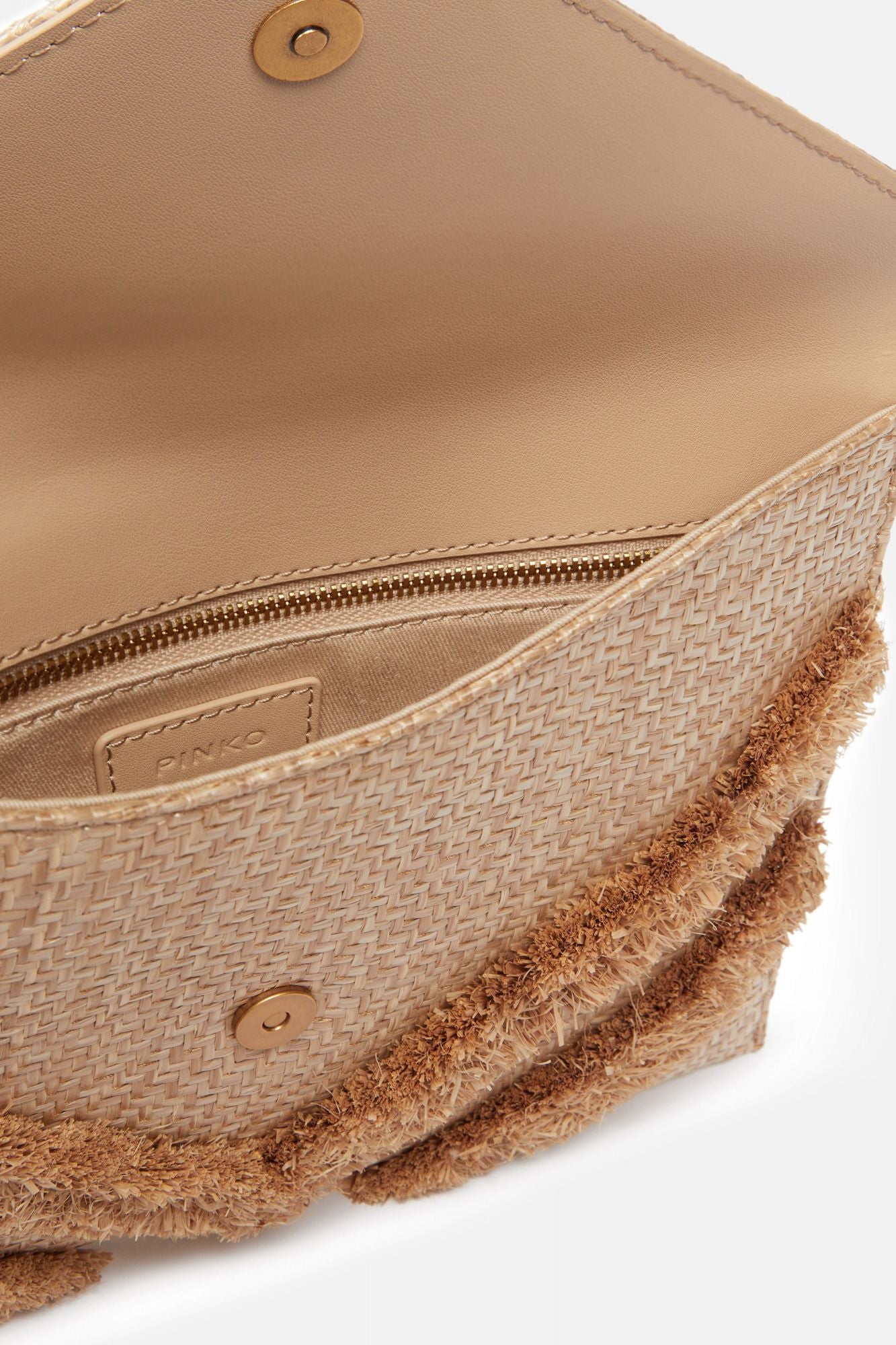 PINKO FLAT PURSE HANDLE en color BEIS (4)