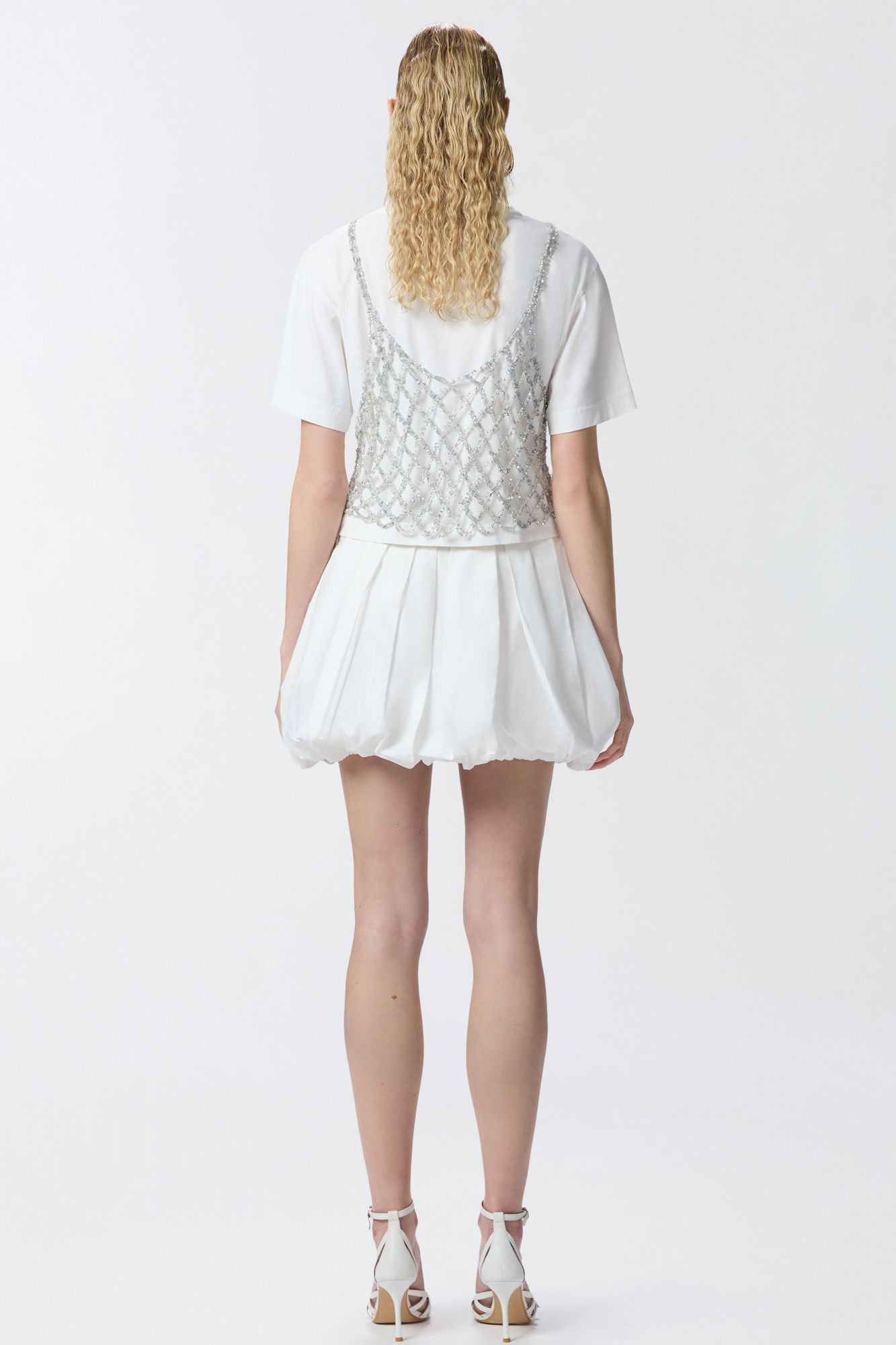 PINKO CADRIC GONNA POPELINE en color BLANCO (3)